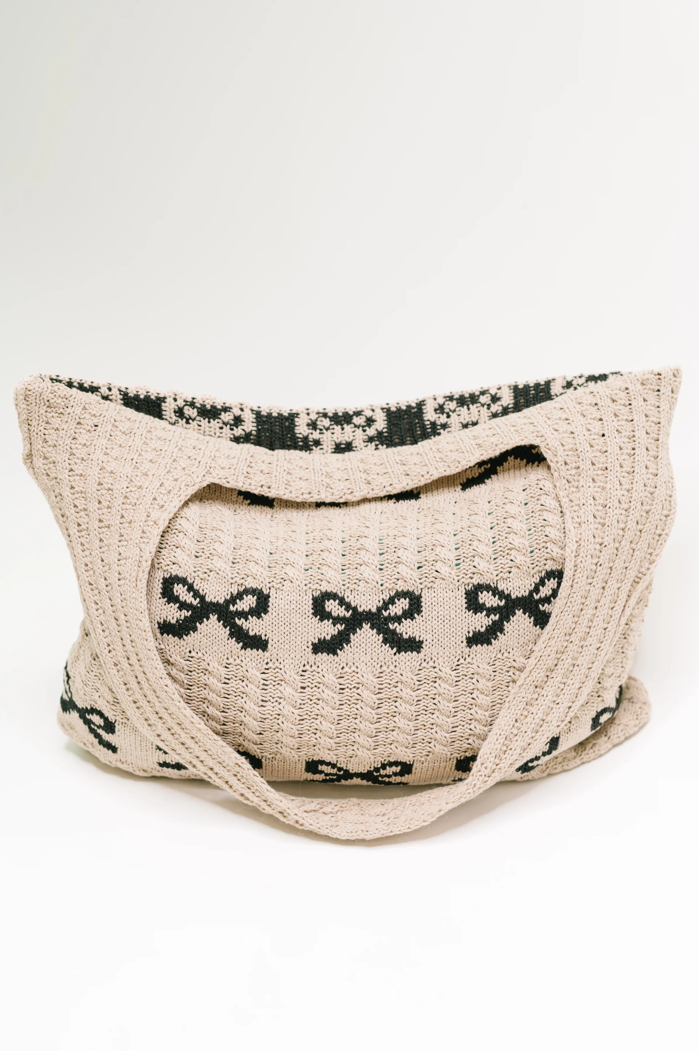 Topped With a Bow Knit Tote Bag - 7/7/2026 - Image 4