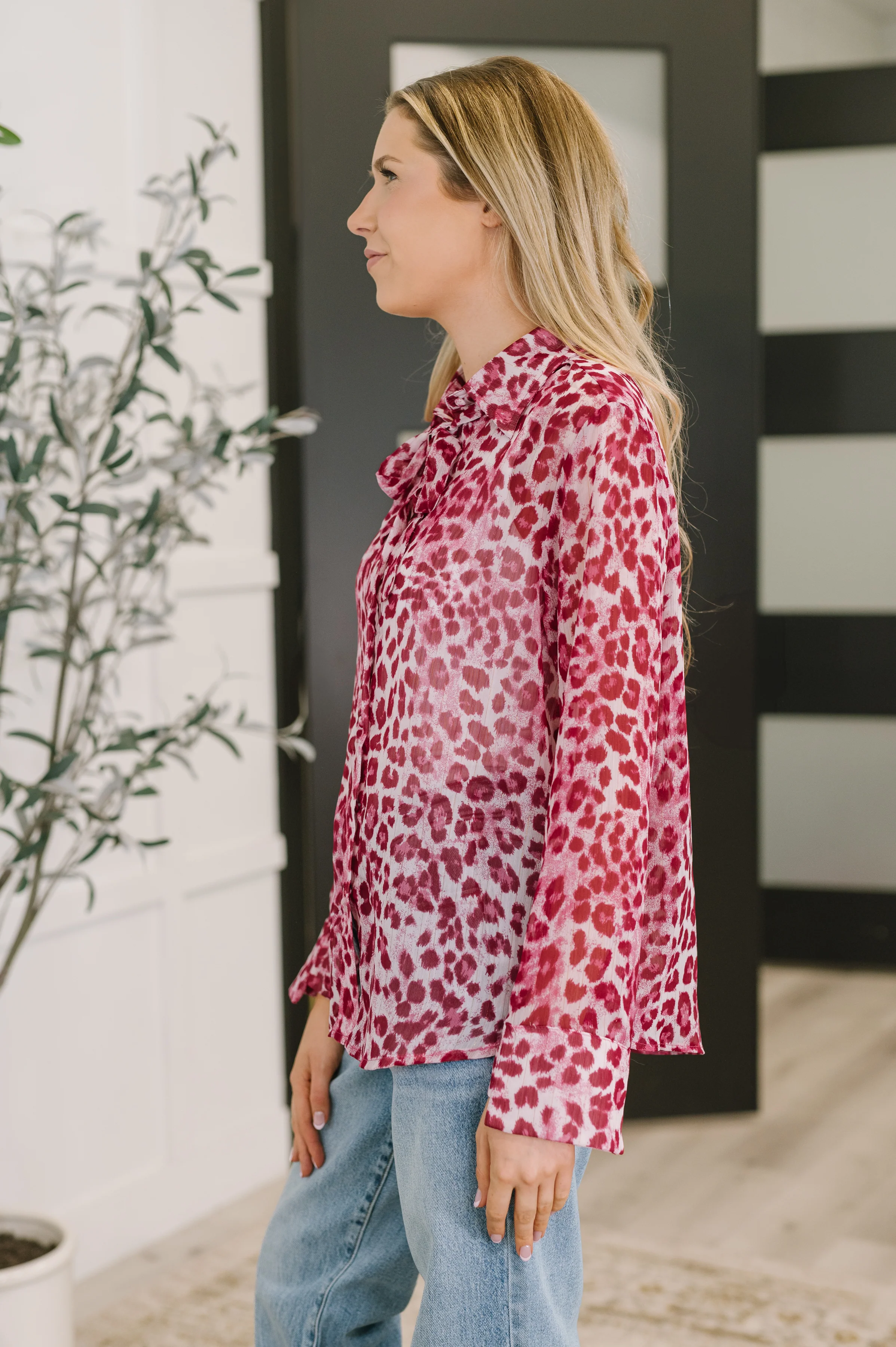 Totally Not Dramatic Leopard Print Button Down in Hot Pink - 11/21/2025 - Image 4