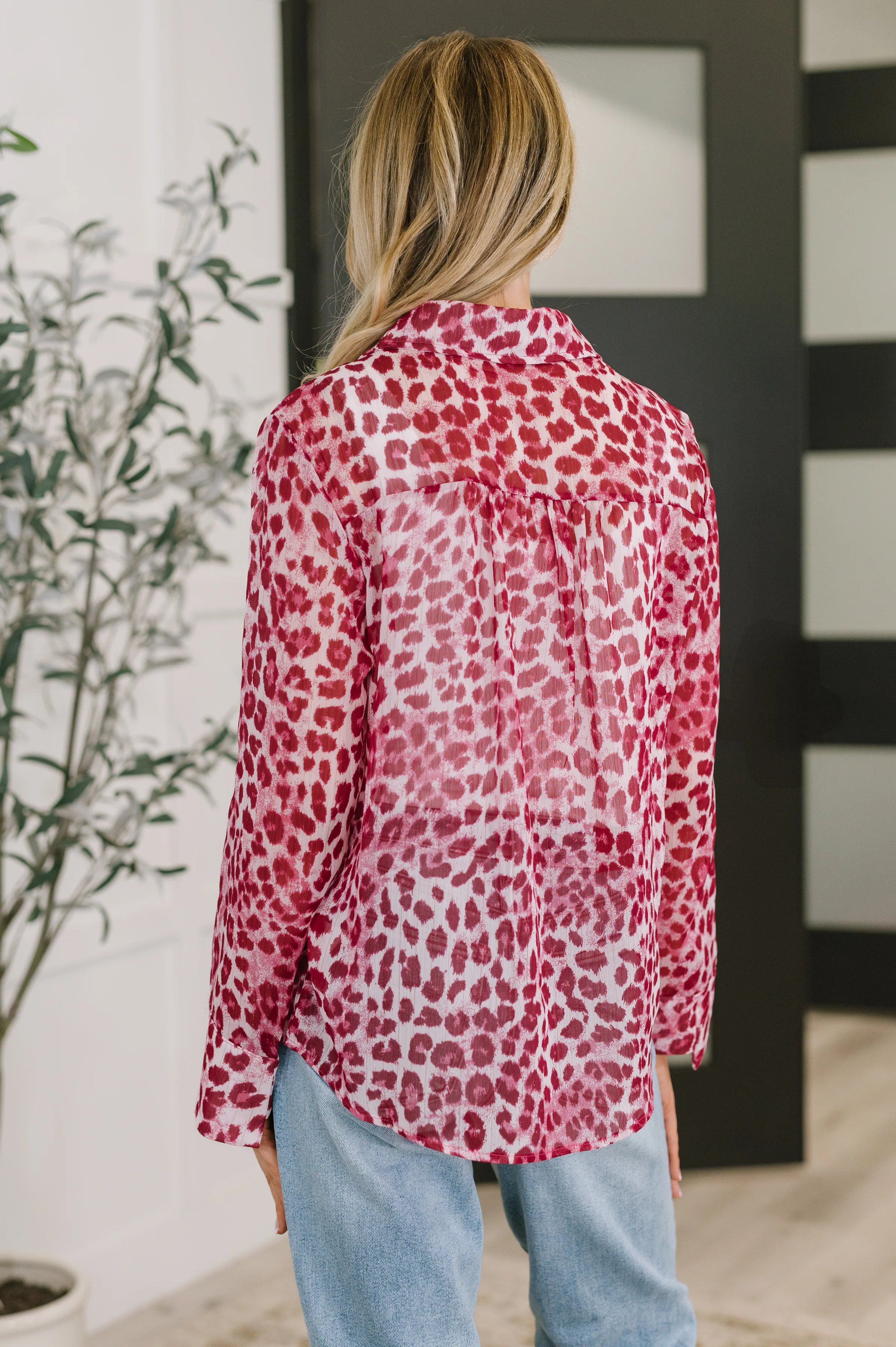 Totally Not Dramatic Leopard Print Button Down in Hot Pink - 11/21/2025 - Image 5