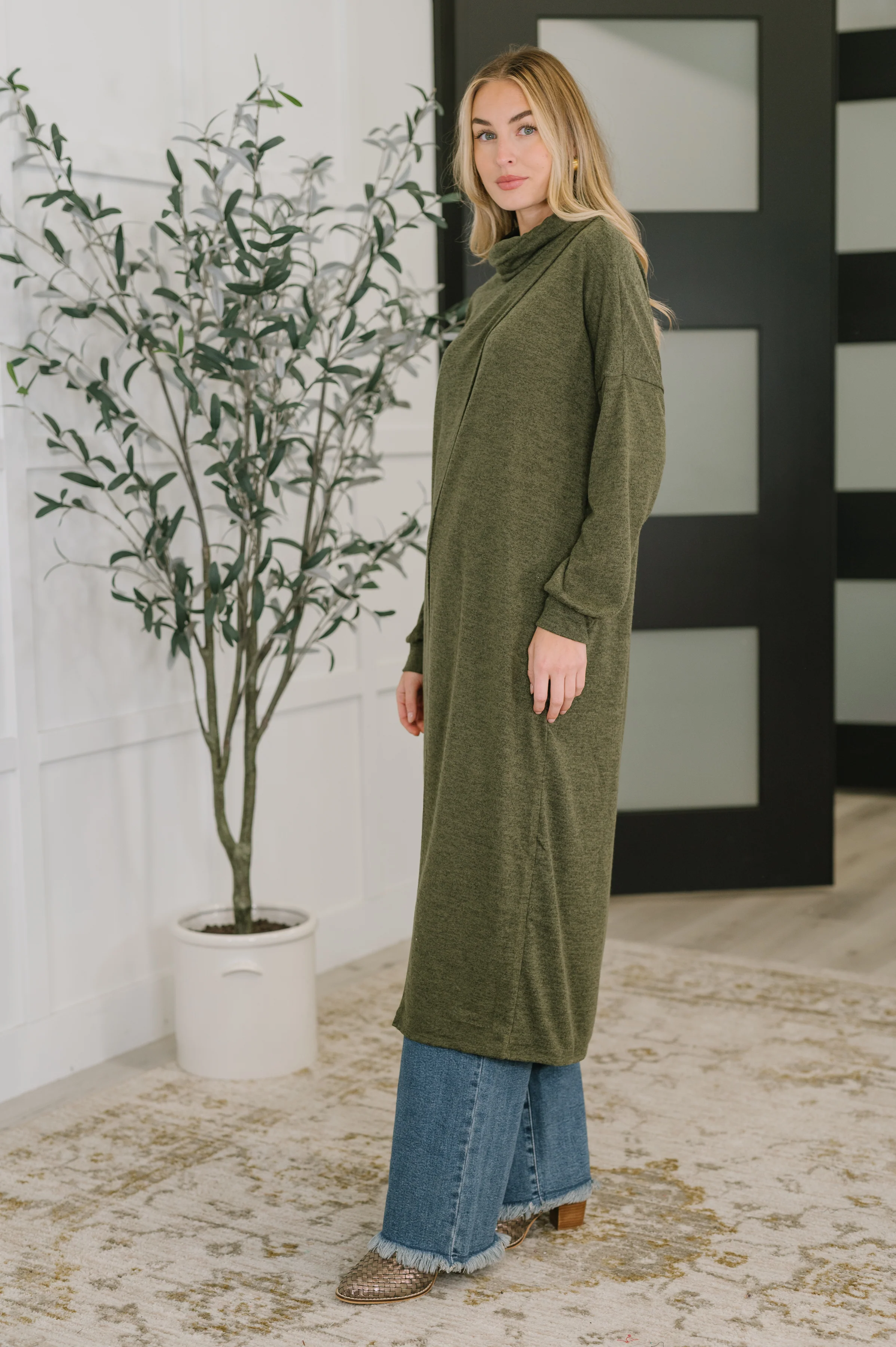 Travel City Scape Turtle Neck Tunic in Olive - 11/11/2025 - Image 3