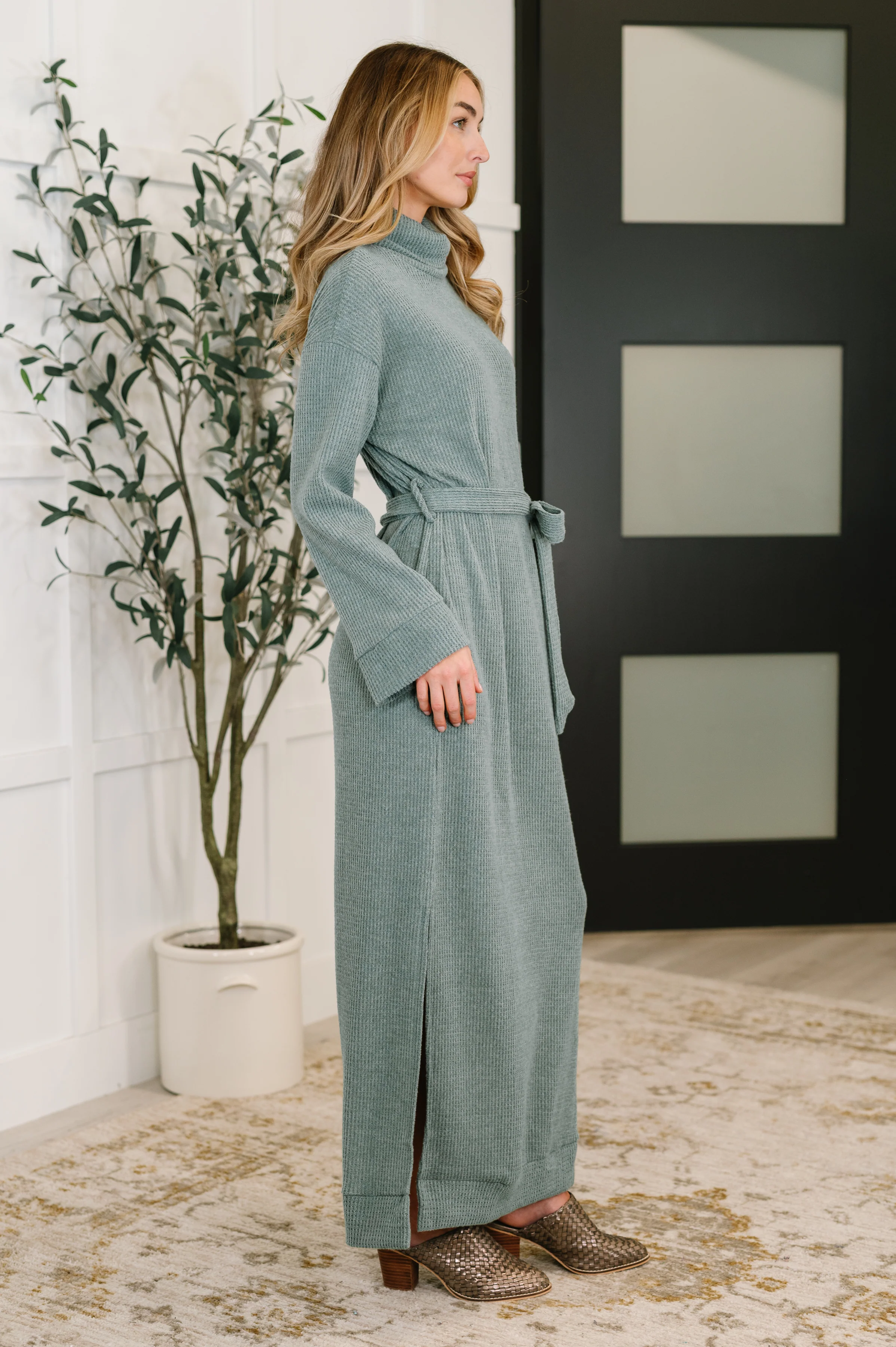 Travel Plush Knit Dress in Soft Teal - 11/7/2025 - Image 3