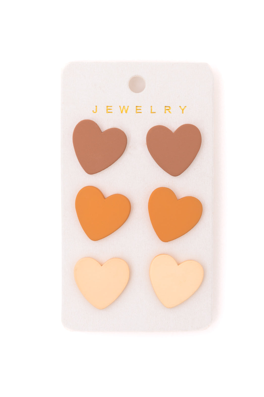 Triple Hearts Studs in Brown - 9/25/2023 - Image 4