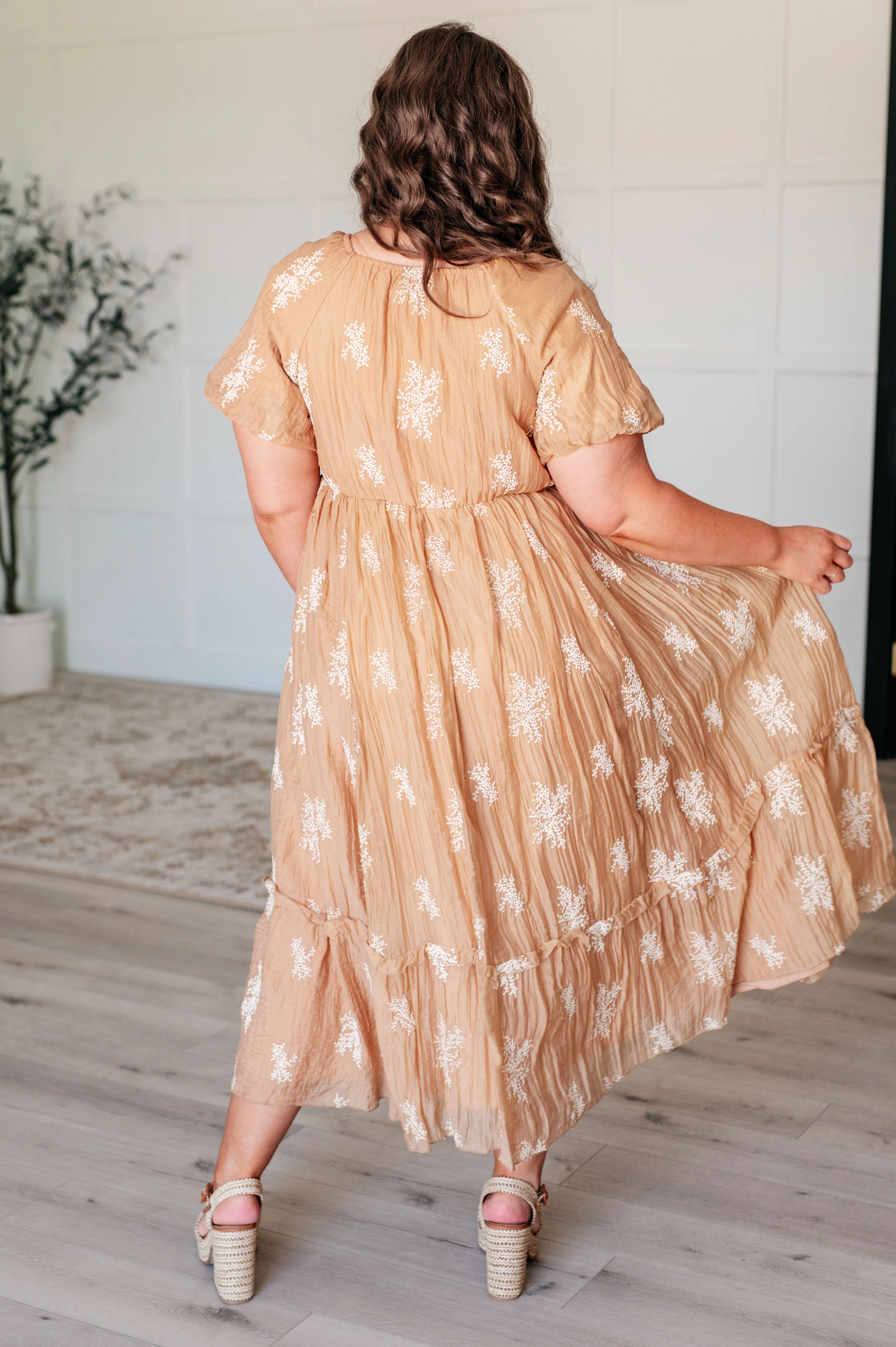 Trusting My Intuition Balloon Sleeve Dress in Camel - 7/23/2024 - Image 5