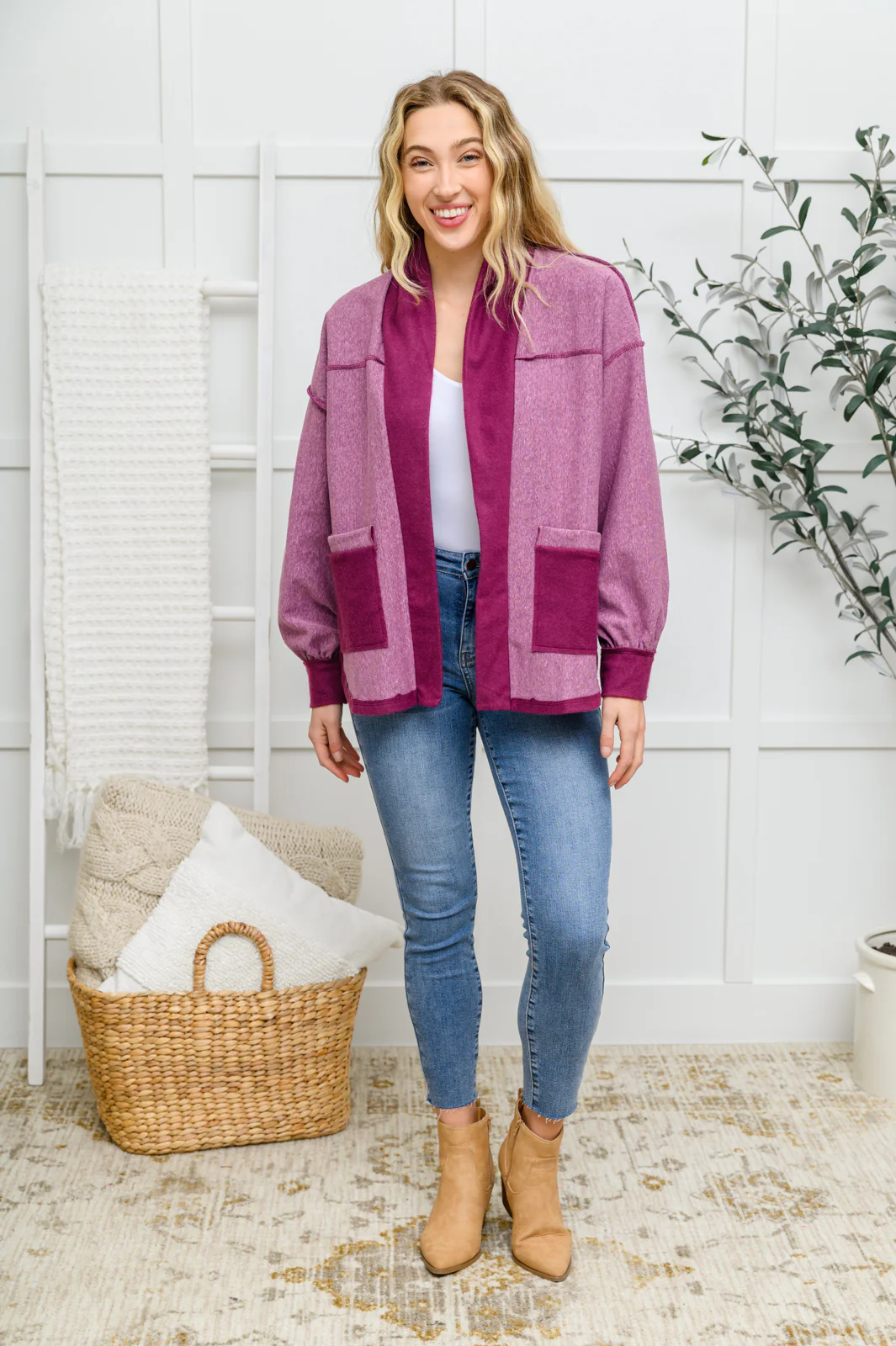Two Hearts Jacket In Plum - 1/27/2022