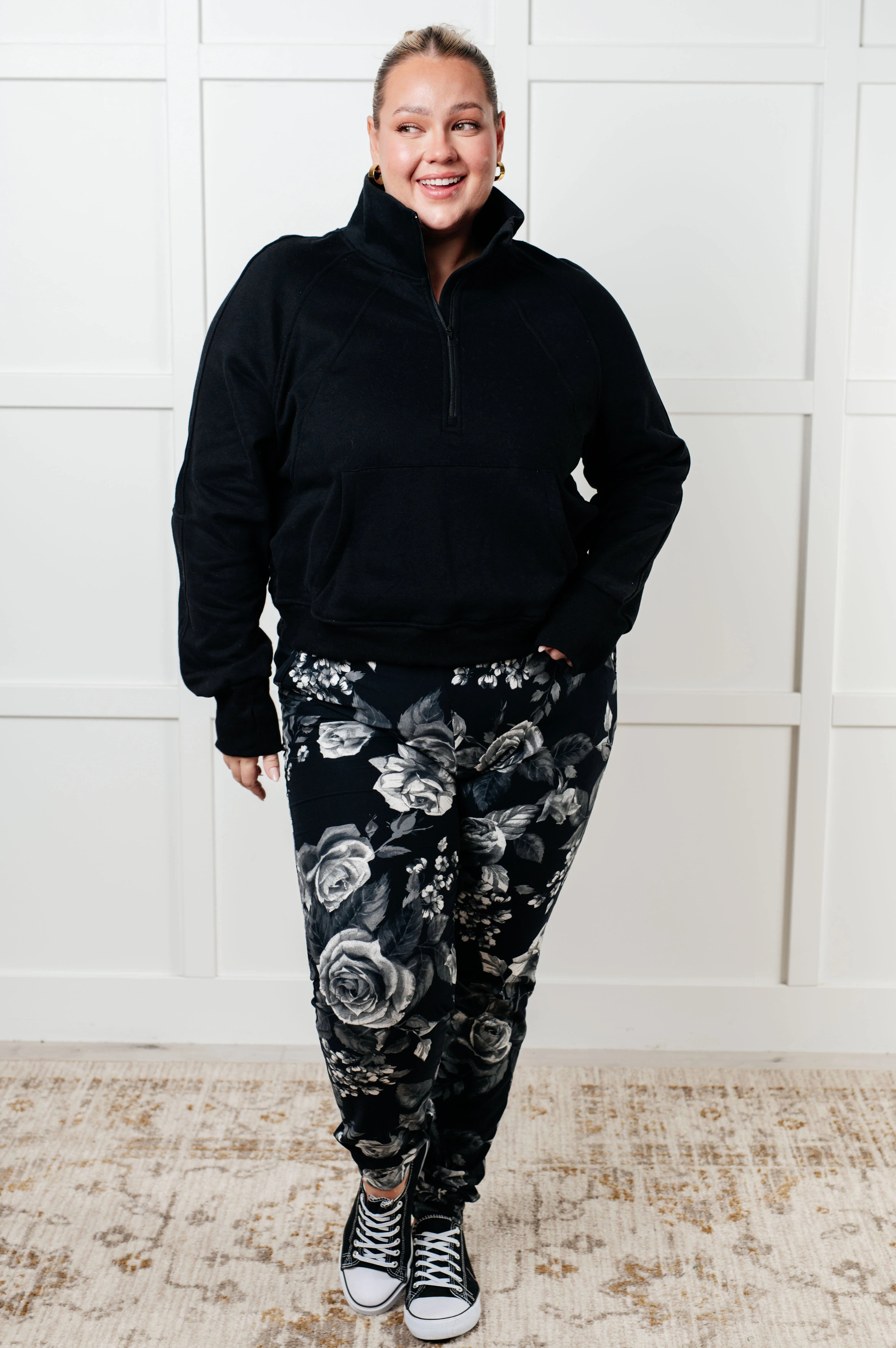 Under Her Spell Half Zip Pullover in Black - 9/30/2025 NEW - Image 4