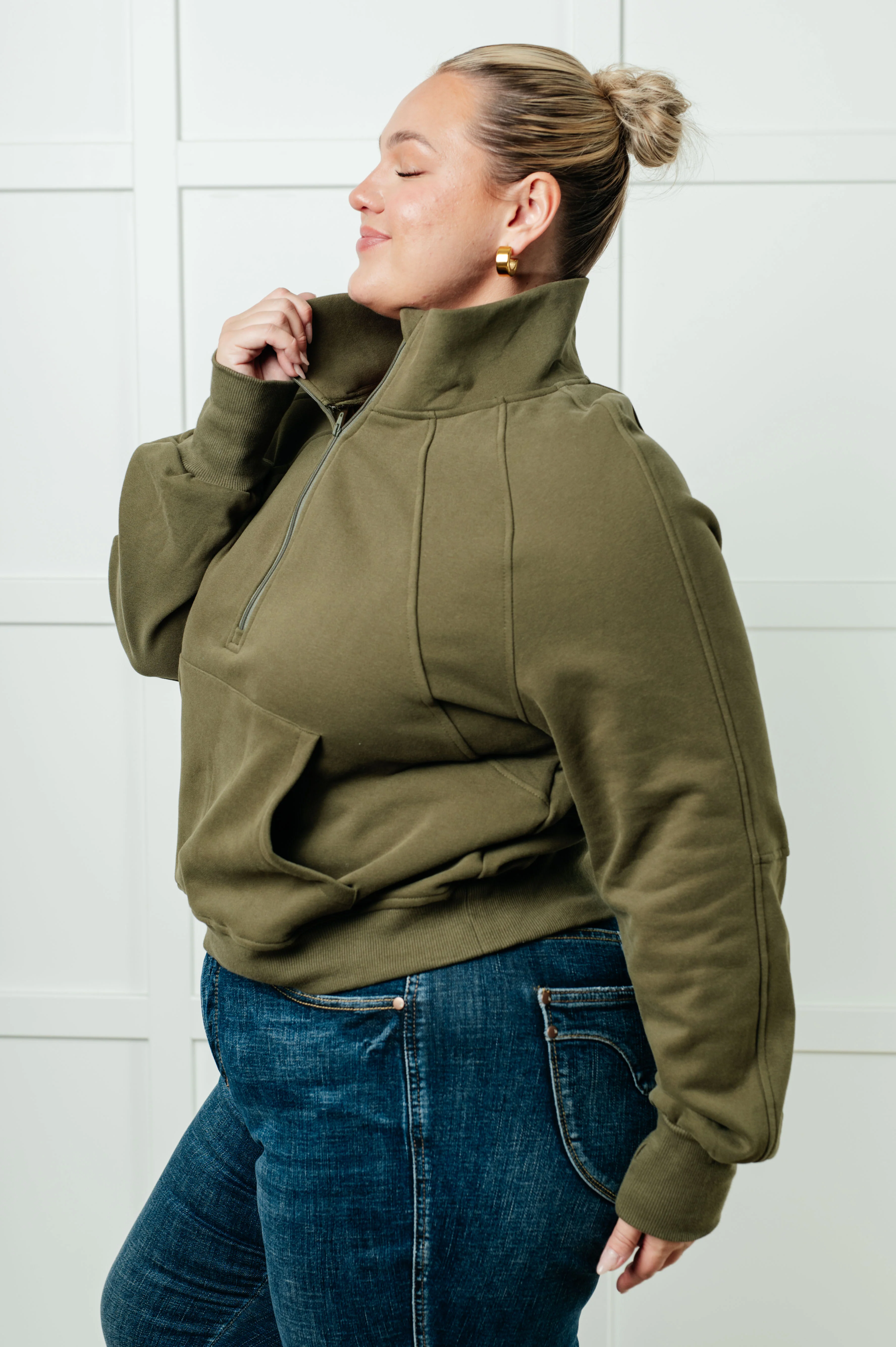 Under Her Spell Half Zip Pullover in Green - 9/30/2025 NEW - Image 6
