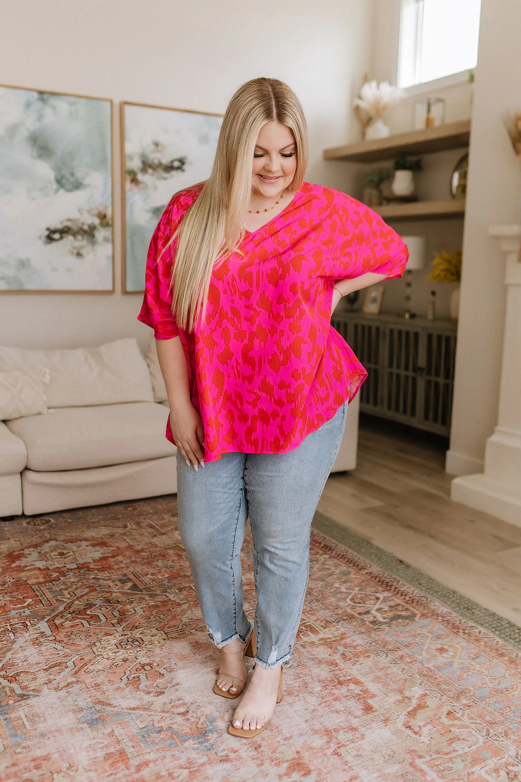 Unforgettable V-Neck Animal Print Blouse - 6/23/2023 - Image 4