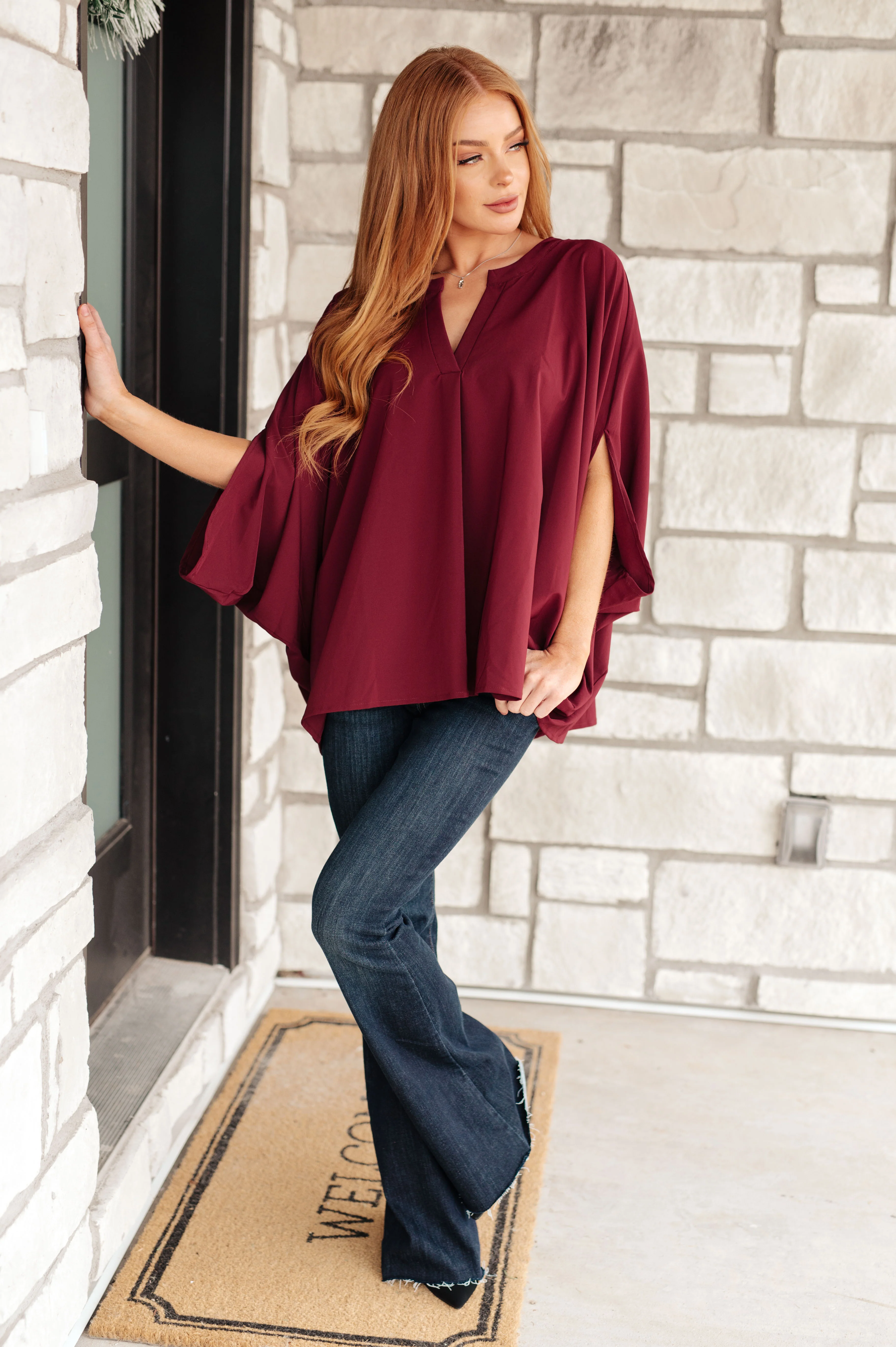 Universal Philosophy Blouse in Wine - 12/2/2025 - Image 5