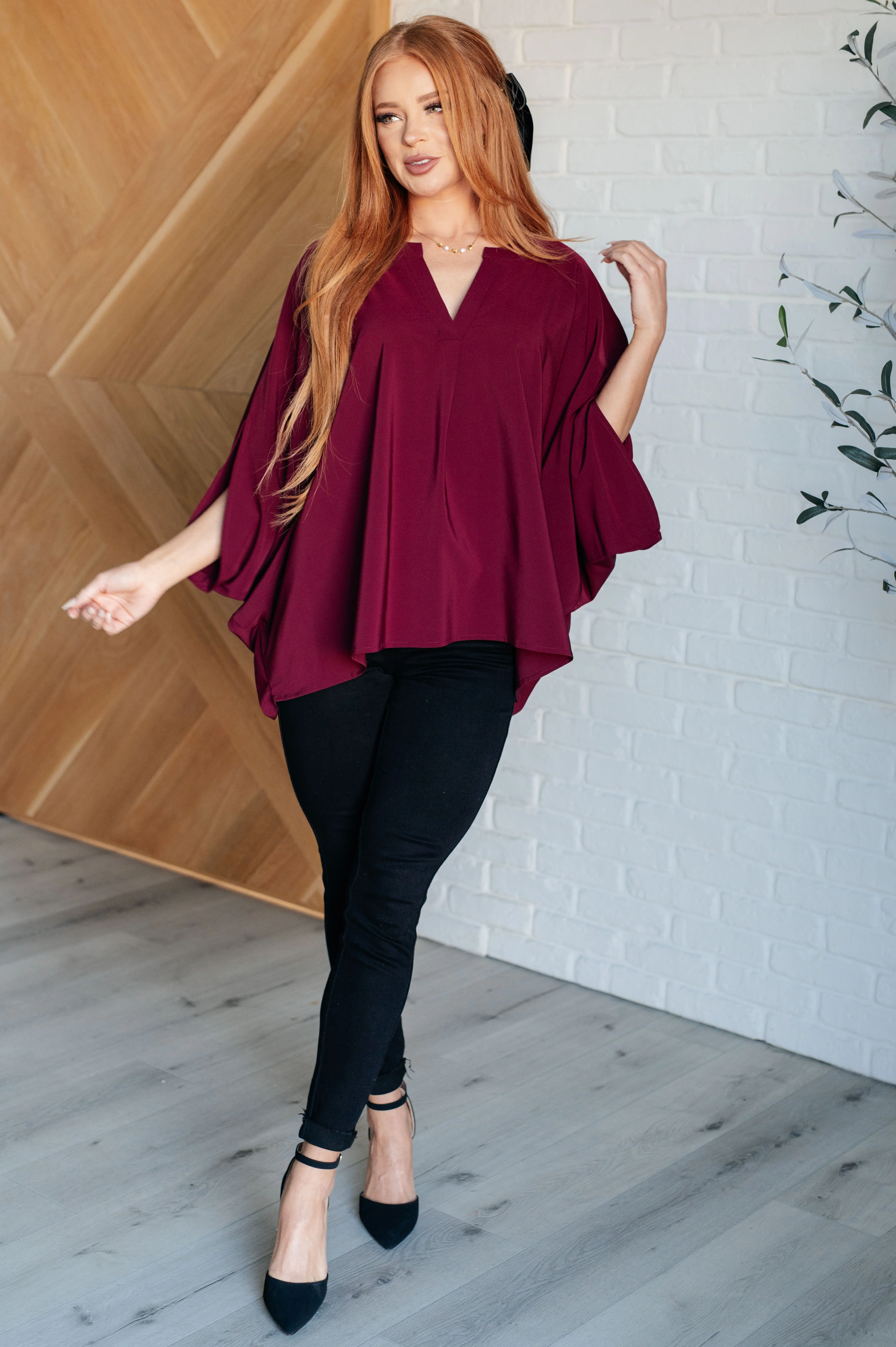 Universal Philosophy Blouse in Wine - 12/2/2025 - Image 7