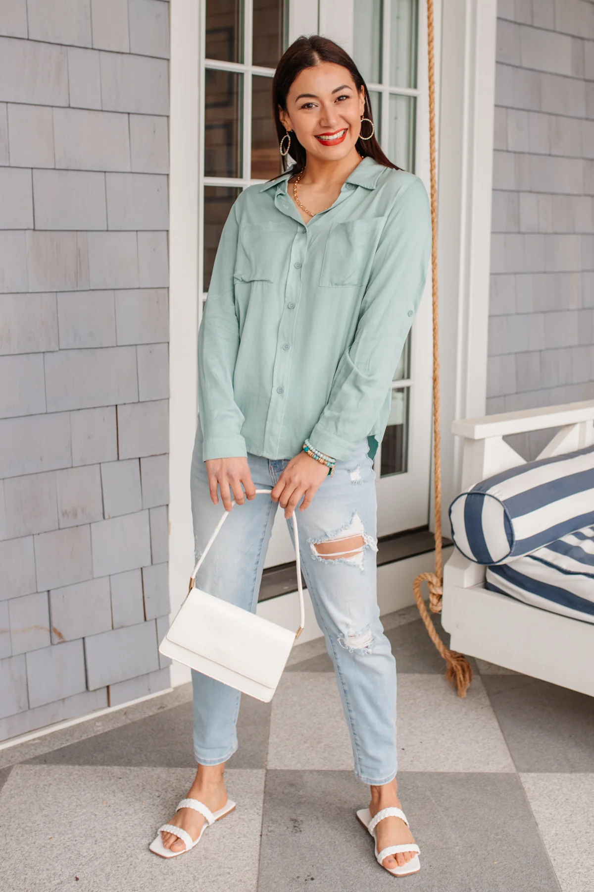 Unwavering Confidence Blouse in Light Blue - 4/7/2022 - Image 19