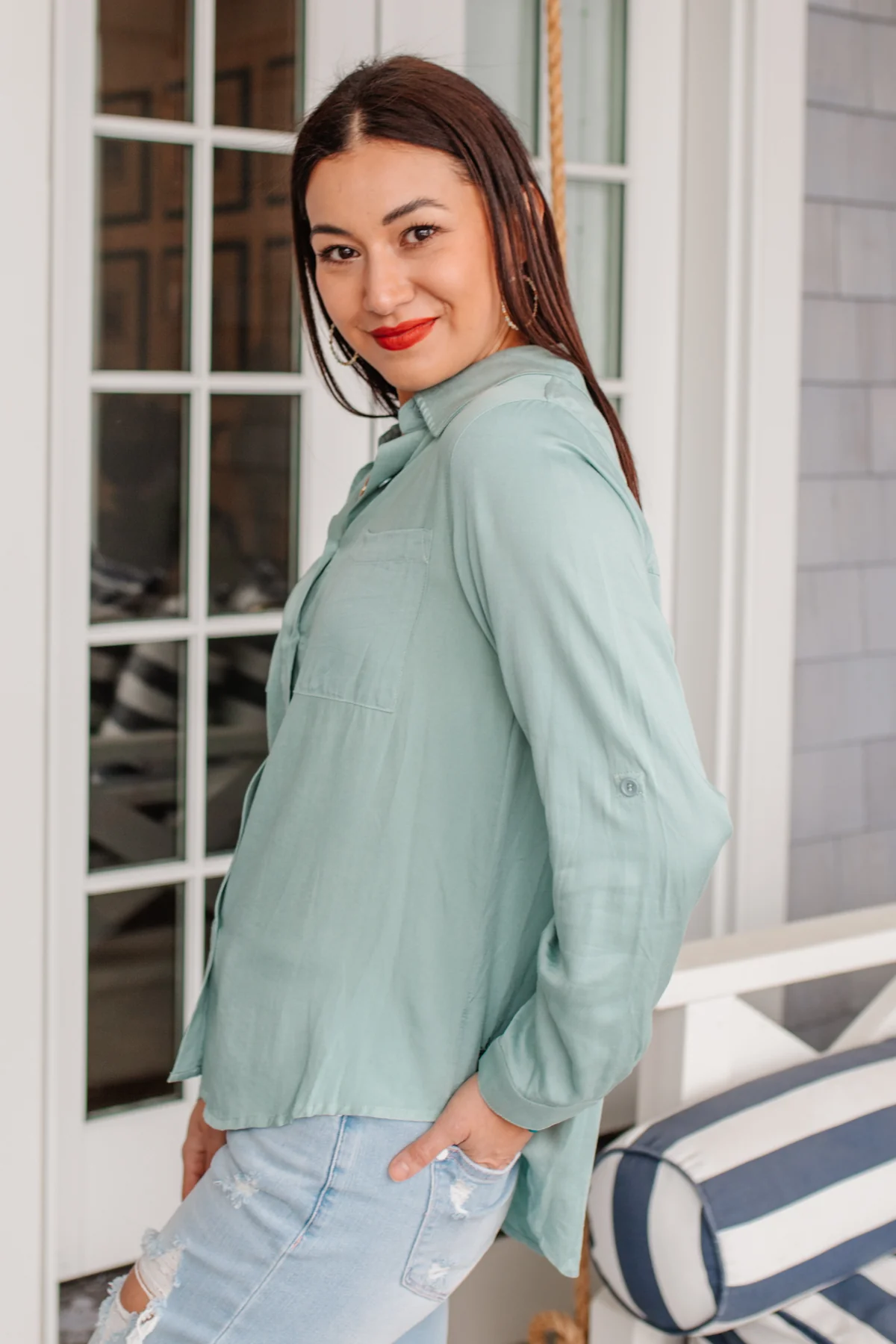 Unwavering Confidence Blouse in Light Blue - 4/7/2022 - Image 20