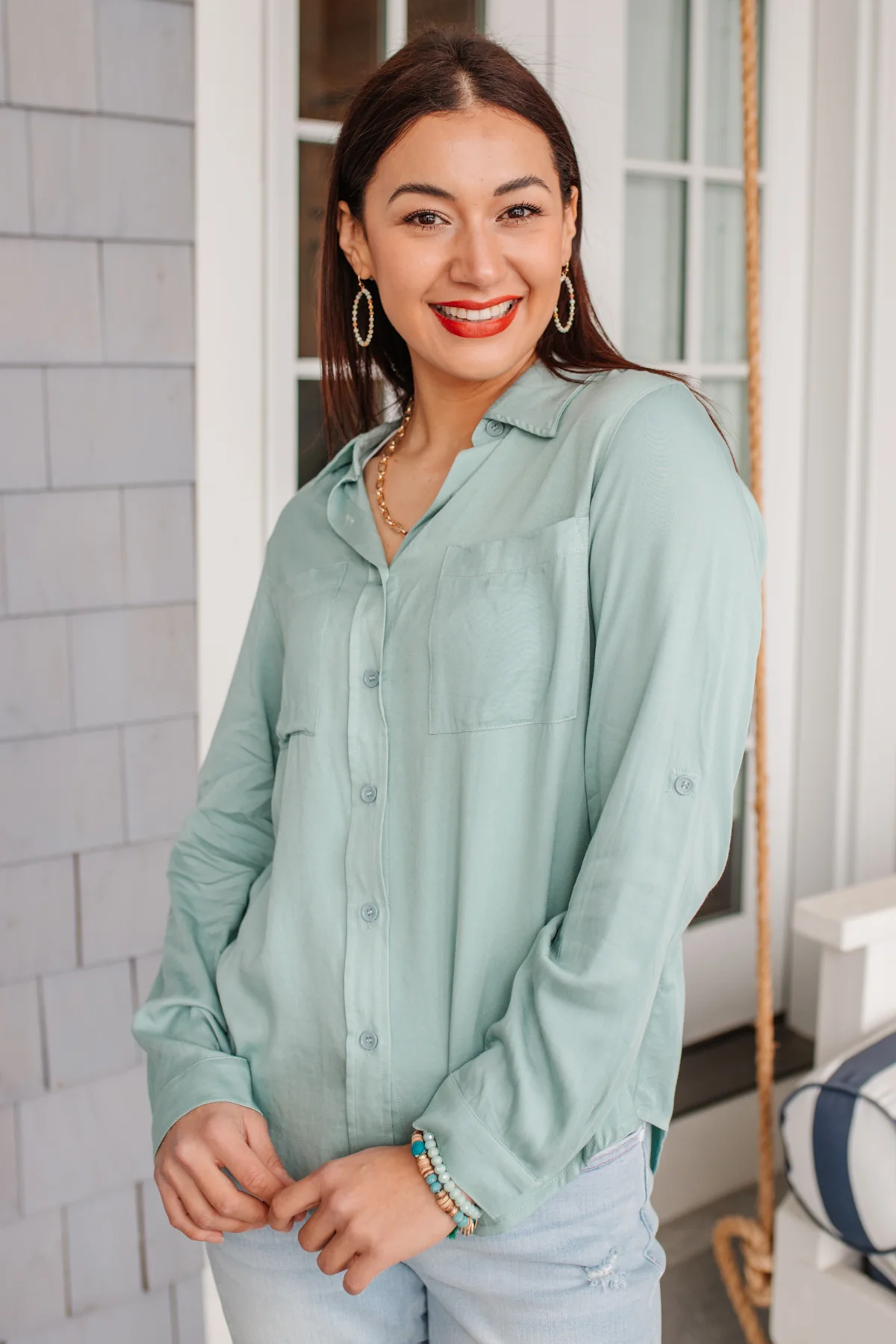 Unwavering Confidence Blouse in Light Blue - 4/7/2022 - Image 23