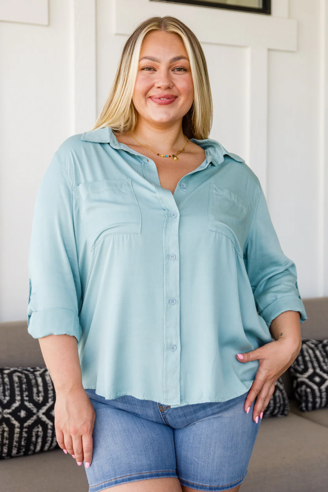 Unwavering Confidence Blouse in Light Blue - 4/7/2022 - Image 7