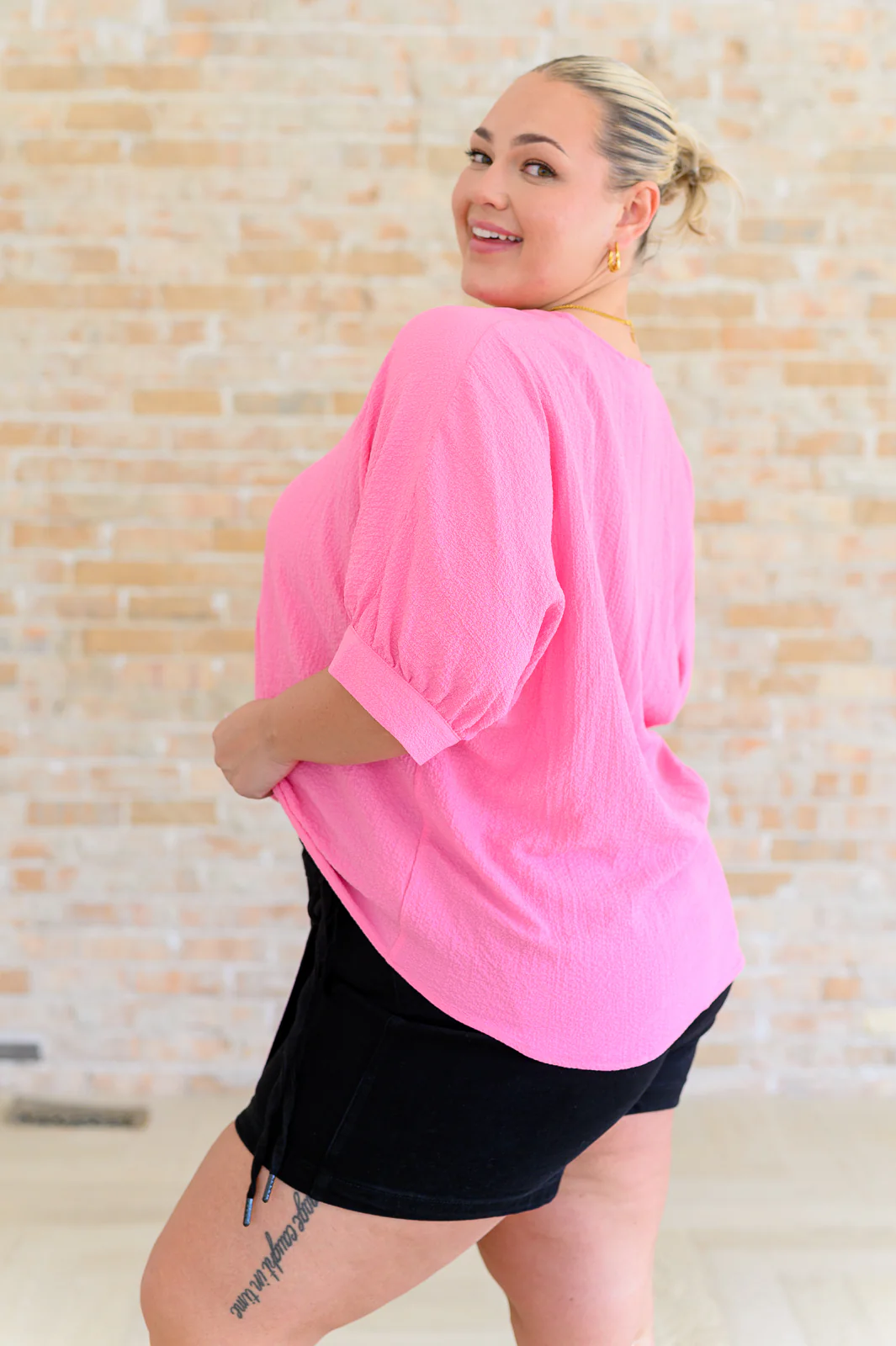 Up For Anything V-Neck Blouse in Pink - 6/14/2024 - Image 3