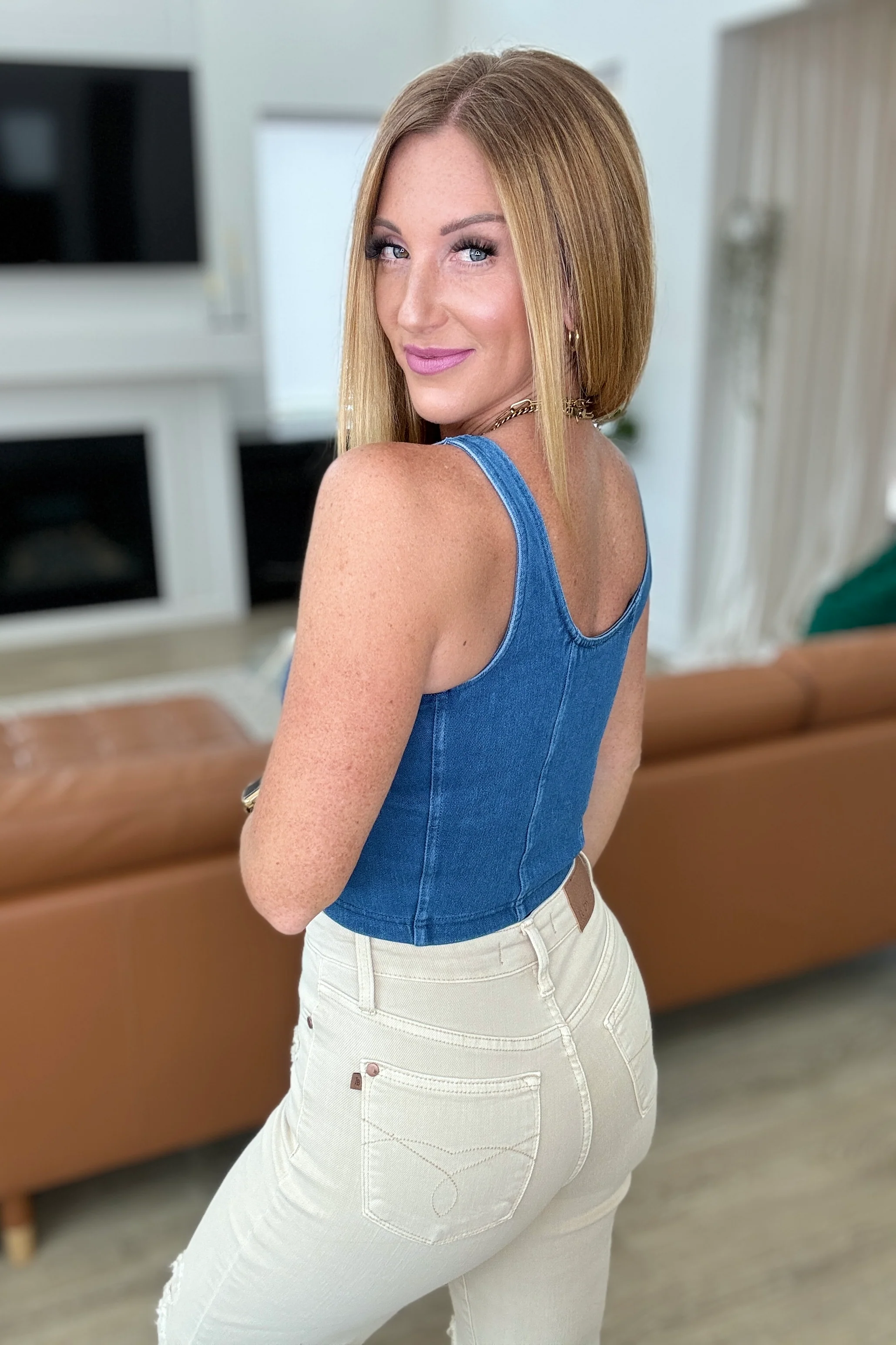 Urban Blues Scoop Neck Top in Light Denim - 6/20/2024 - Image 6