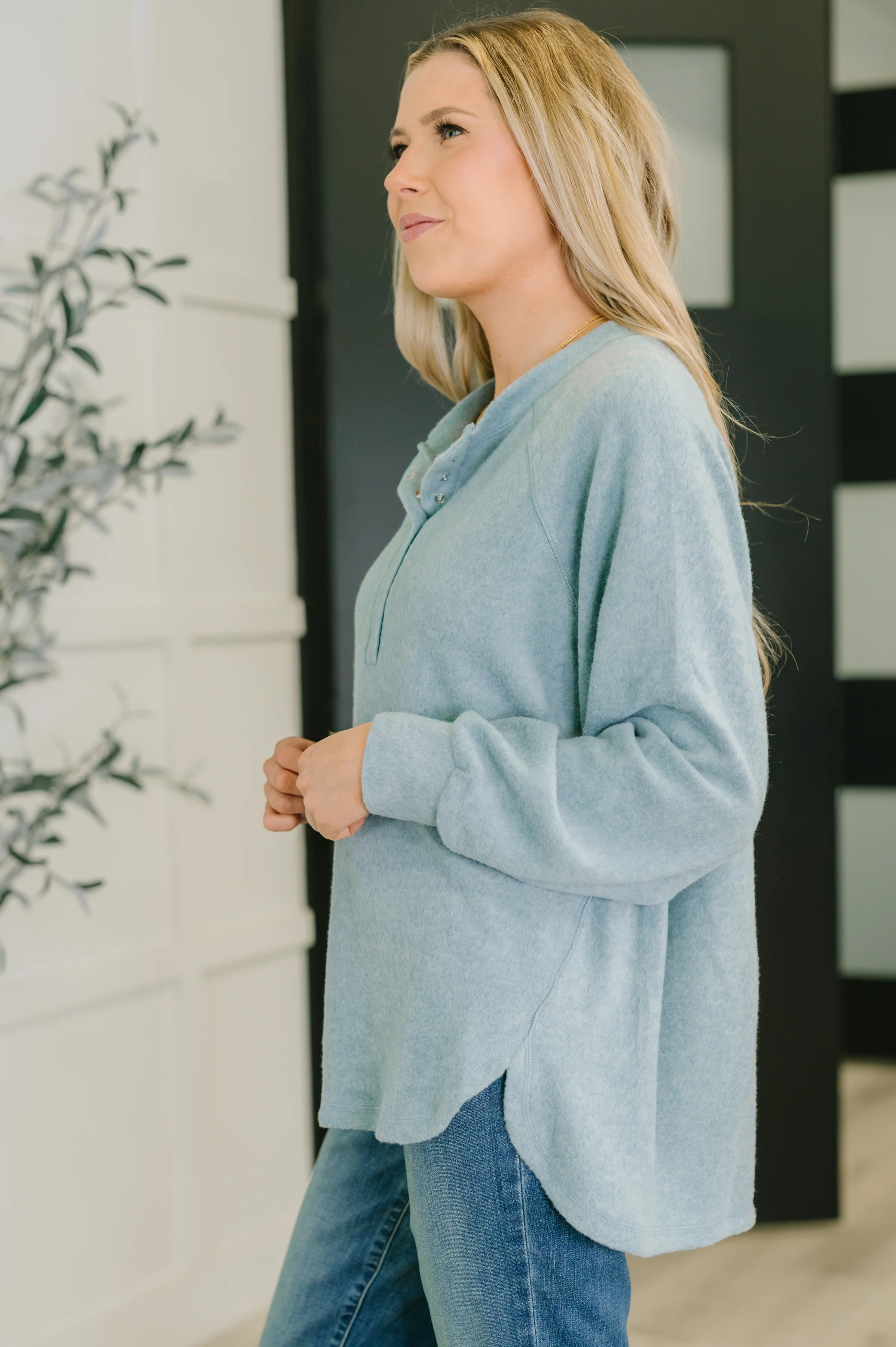 Urban Flux Scooped Hi-Low Long Pullover in Blue Grey - 9/24/2025 - Image 4