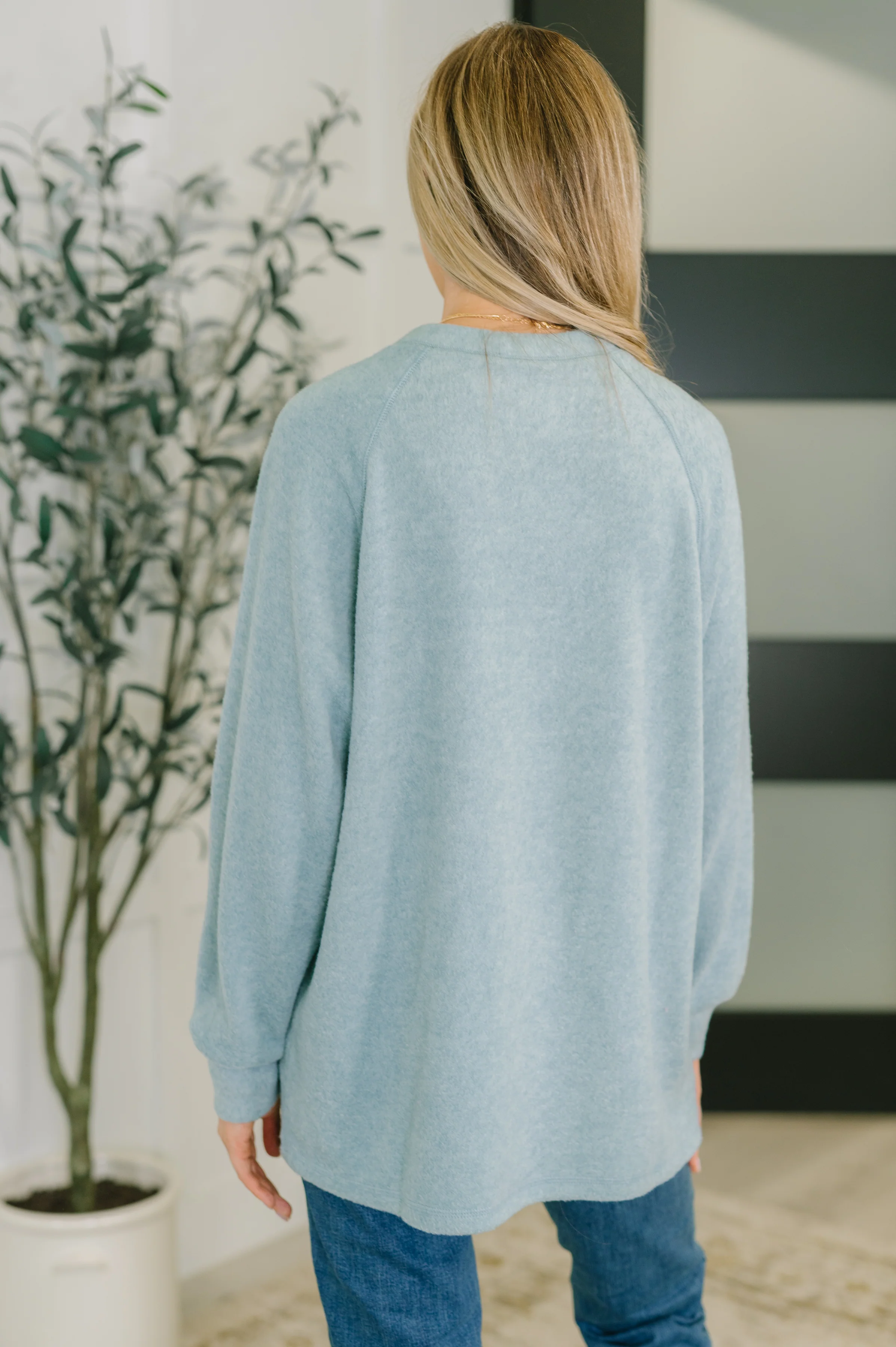 Urban Flux Scooped Hi-Low Long Pullover in Blue Grey - 9/24/2025 - Image 5
