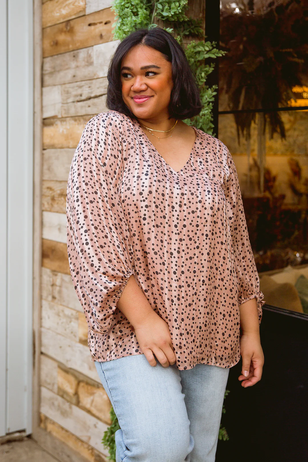 Vivian Satin Blouse in Rose Gold - 2/8/2022