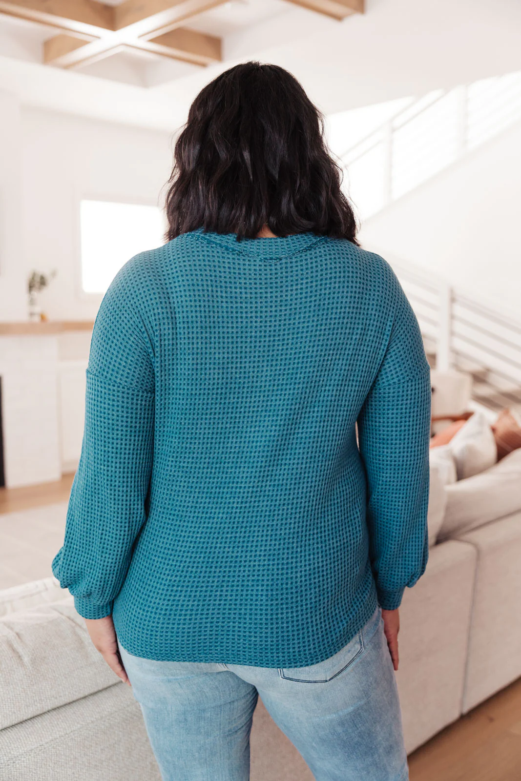 Waffle Love Thermal Top In Blue - 12/14/2021 - Image 18