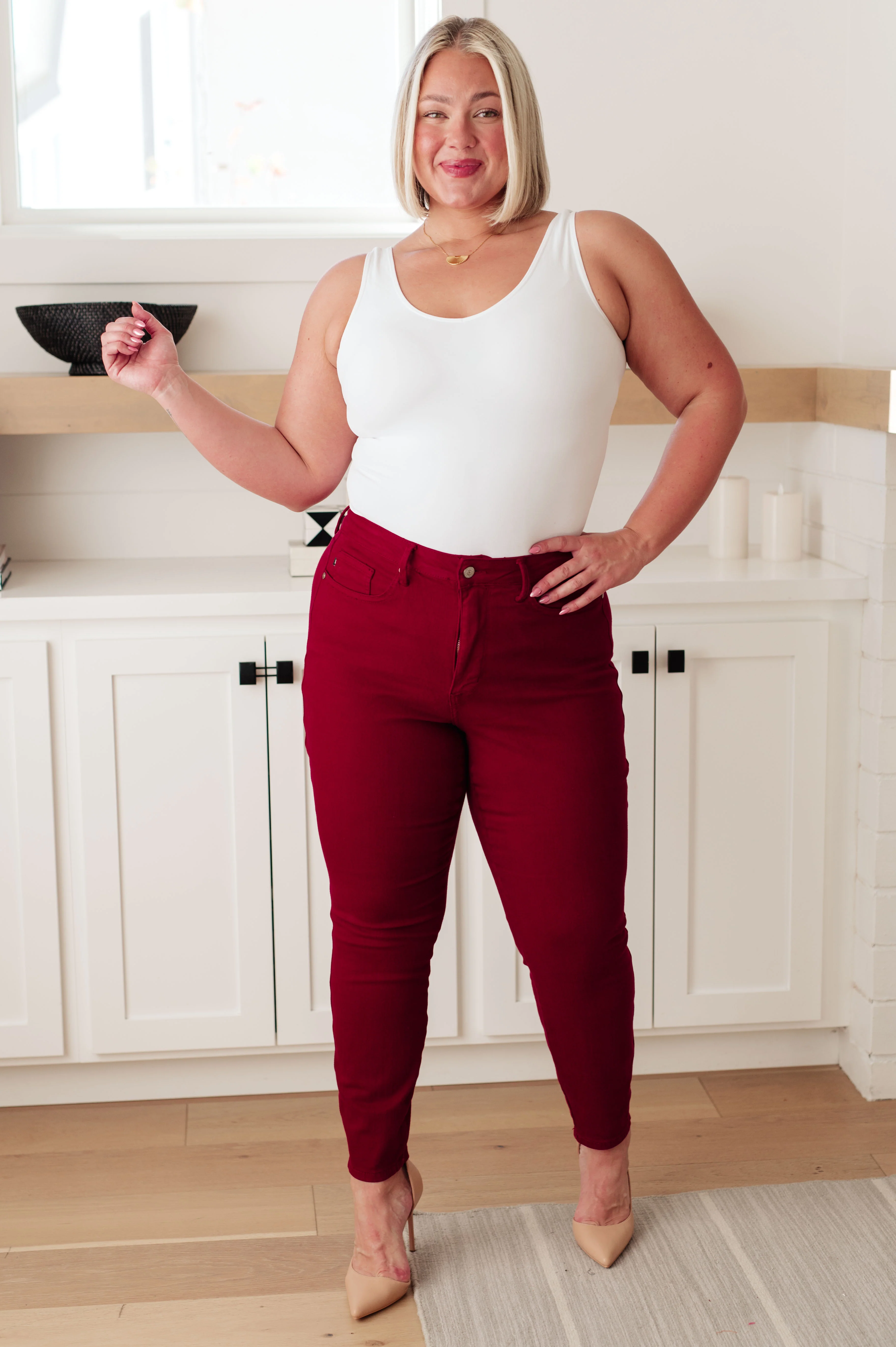 Wanda High Rise Control Top Skinny Jeans Scarlet - 10/18/2023 - Image 4