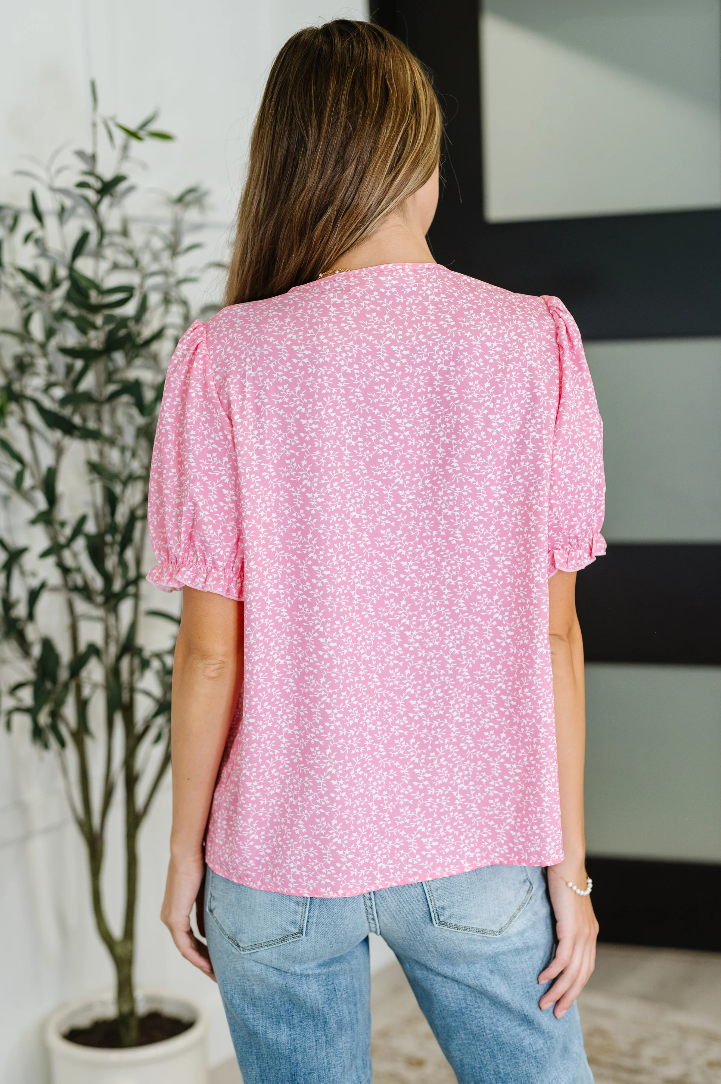 Wander Bloom Embroidered Puff Sleeve Blouse in Pink - 6/8/2026 - Image 5