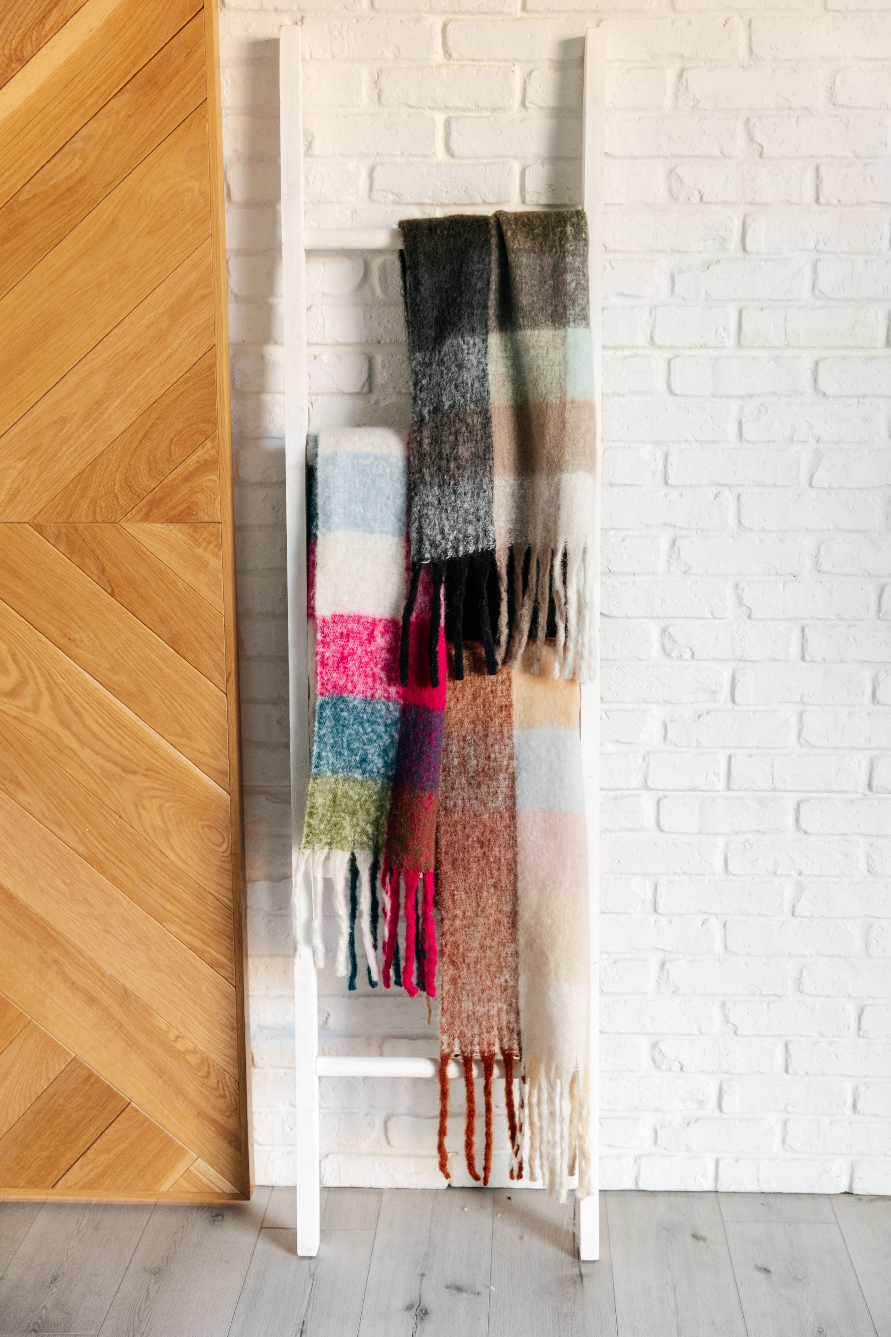 Wanderlust Wrap Oversized Plaid Fringe Scarf in Grey and Jade - 12/1/2025 - Image 6