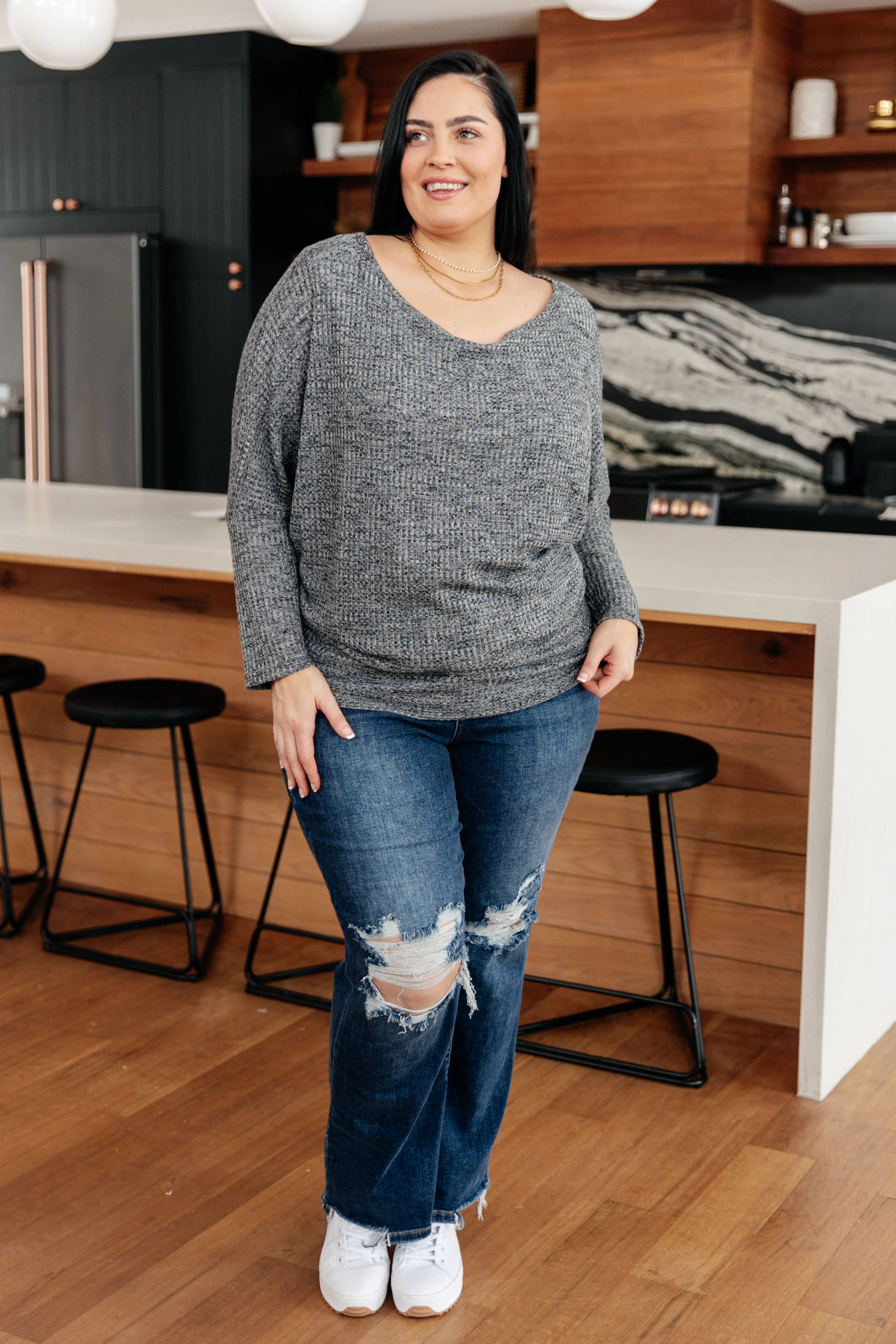 Warm Thoughts Ribbed Top in Charcoal - 8/28/2025 - Image 3