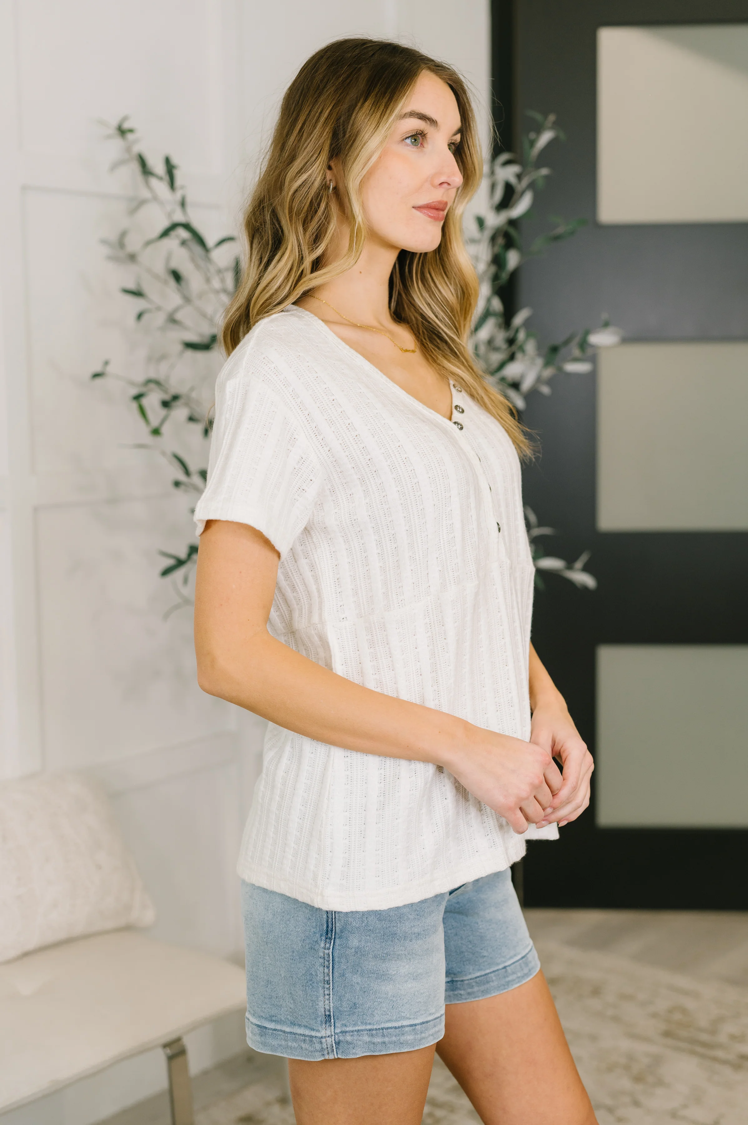 We Should Be Together V-Neck Textured Top - 7/20/2026 - Image 4