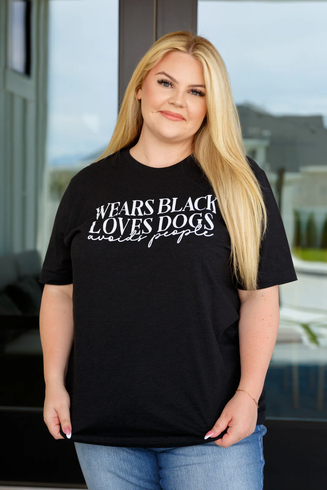 Wears Black, Loves Dogs Graphic Tee in Heather Black - 10/9/2023 - Image 3