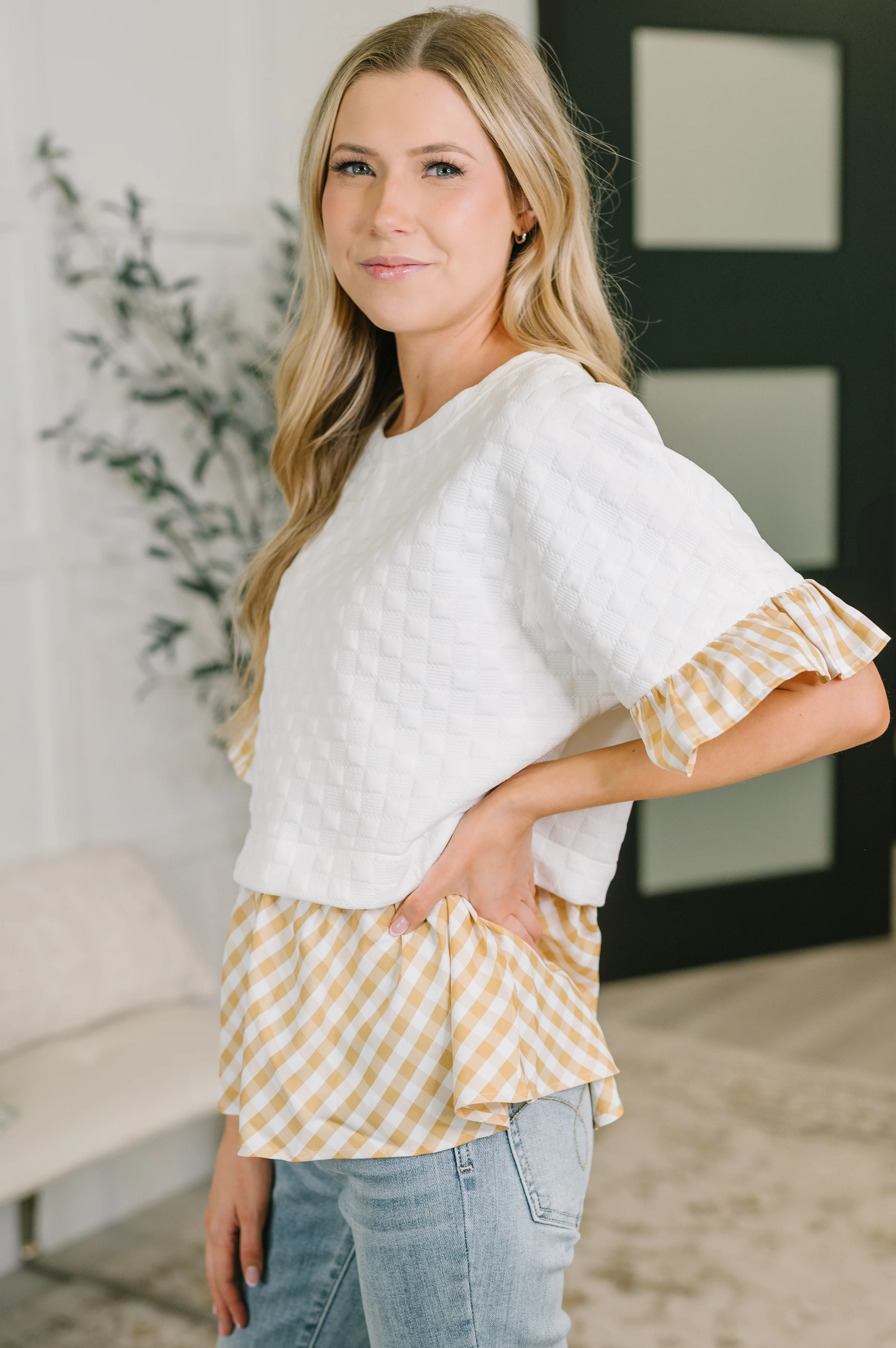 Welcome Me Home Gingham Print Top - 6/1/2026 - Image 4