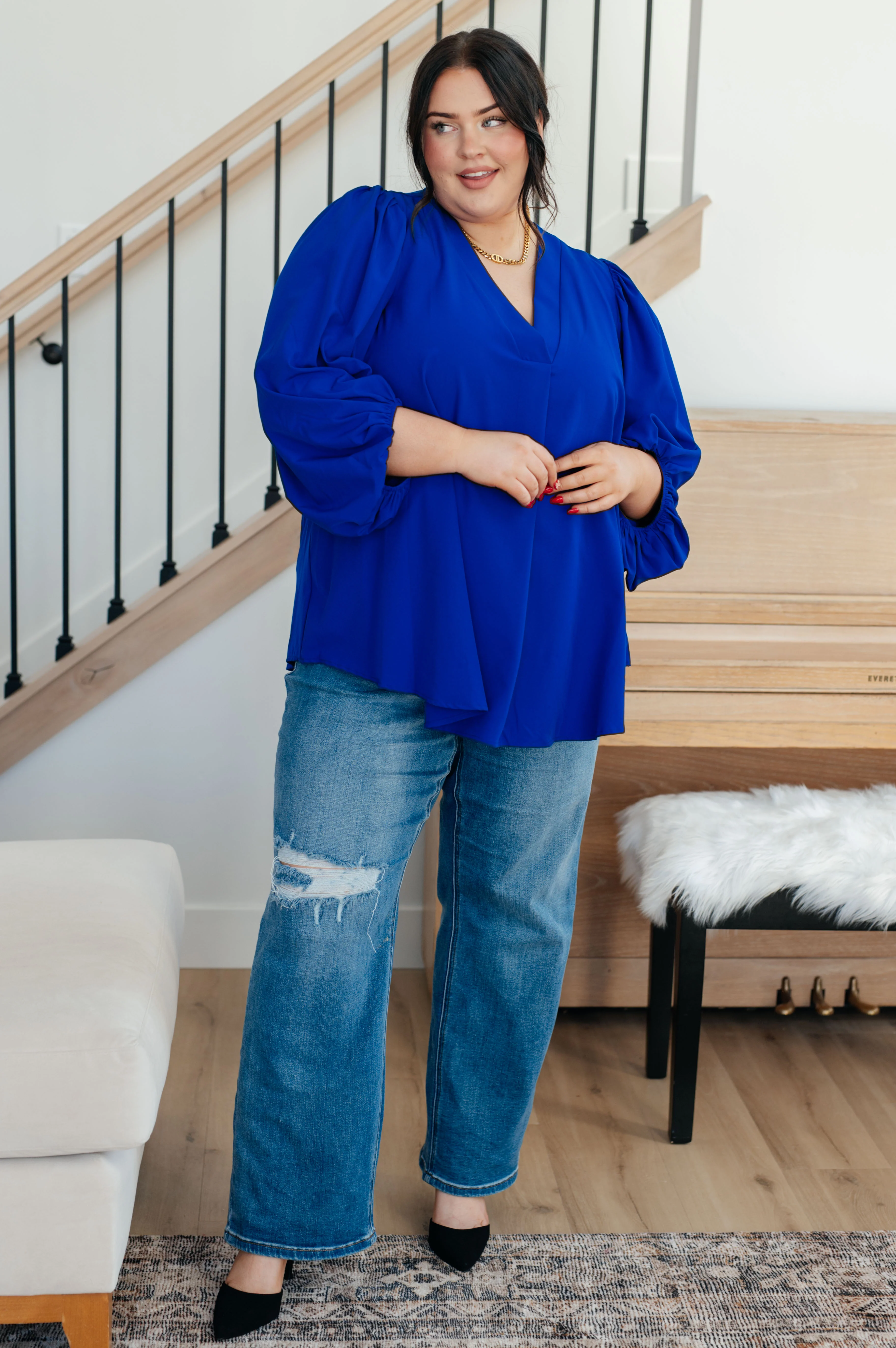 What Do You Say Balloon Sleeve Blouse - 12/1/2023 - Image 4