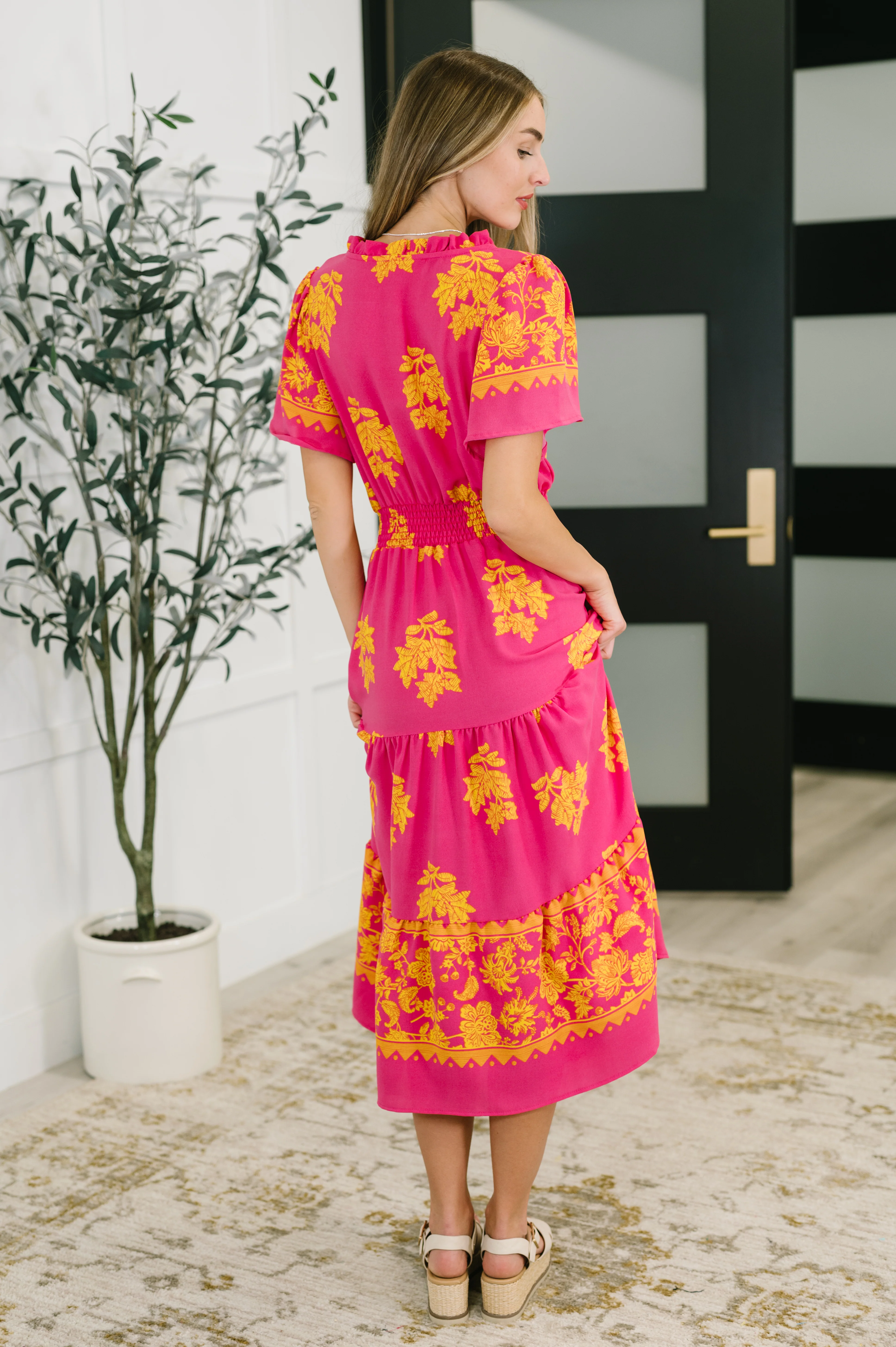 Whispering Willow V-Neck Dress in Fuchsia - 2/23/2026 - Image 5