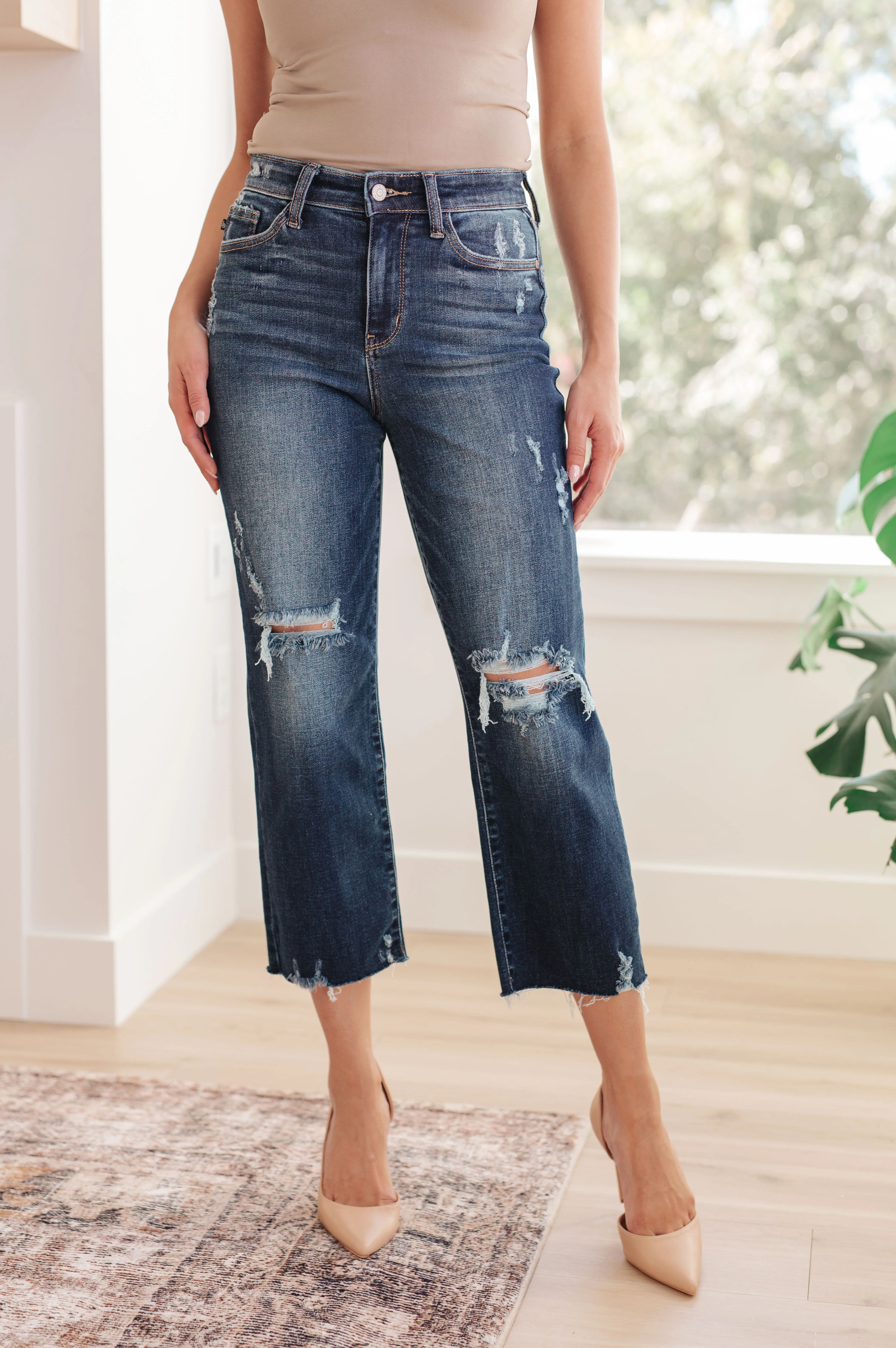 Whitney High Rise Distressed Wide Leg Crop Jeans - 11/1/2023 - Image 4