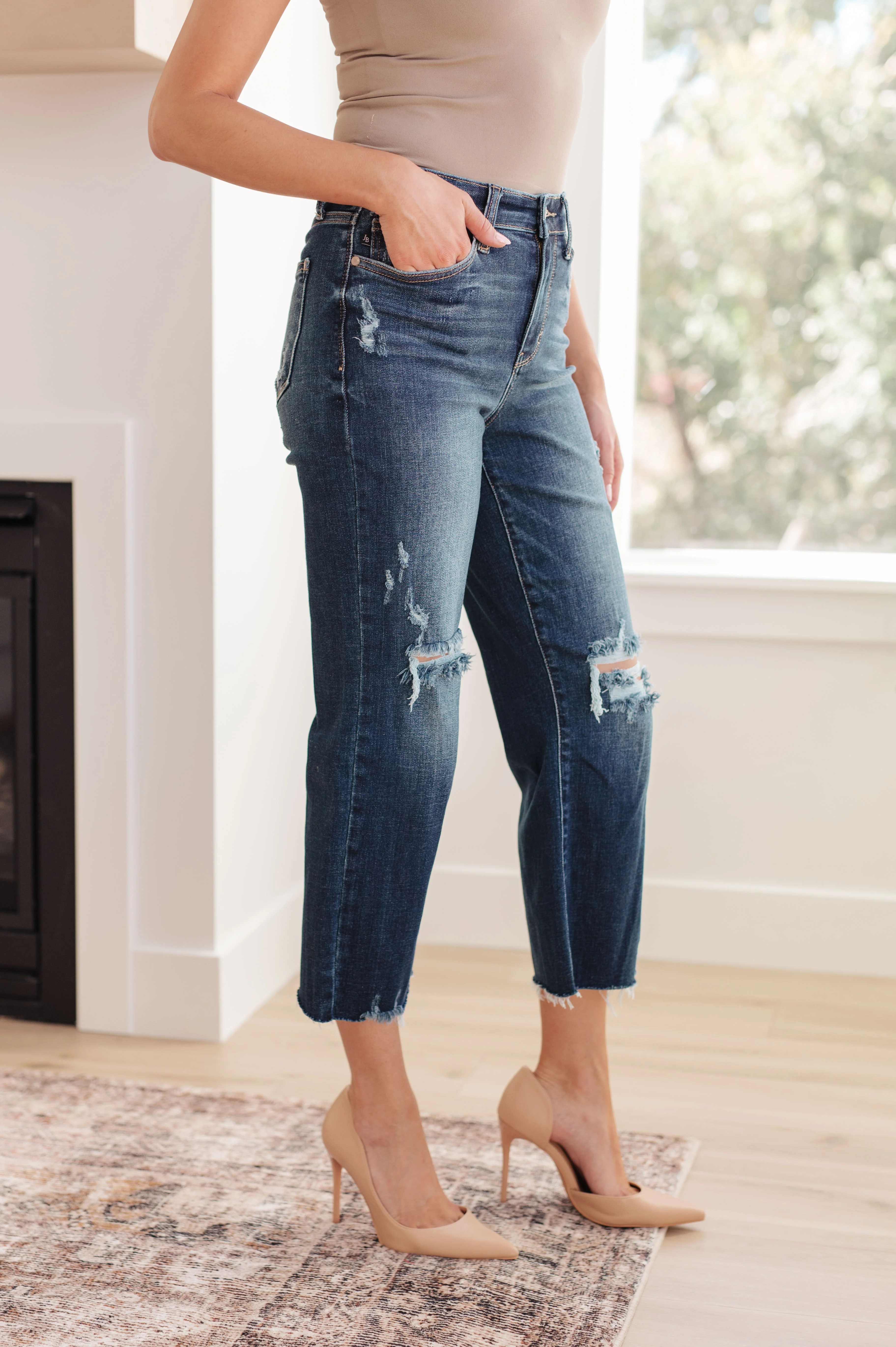 Whitney High Rise Distressed Wide Leg Crop Jeans - 11/1/2023 - Image 6