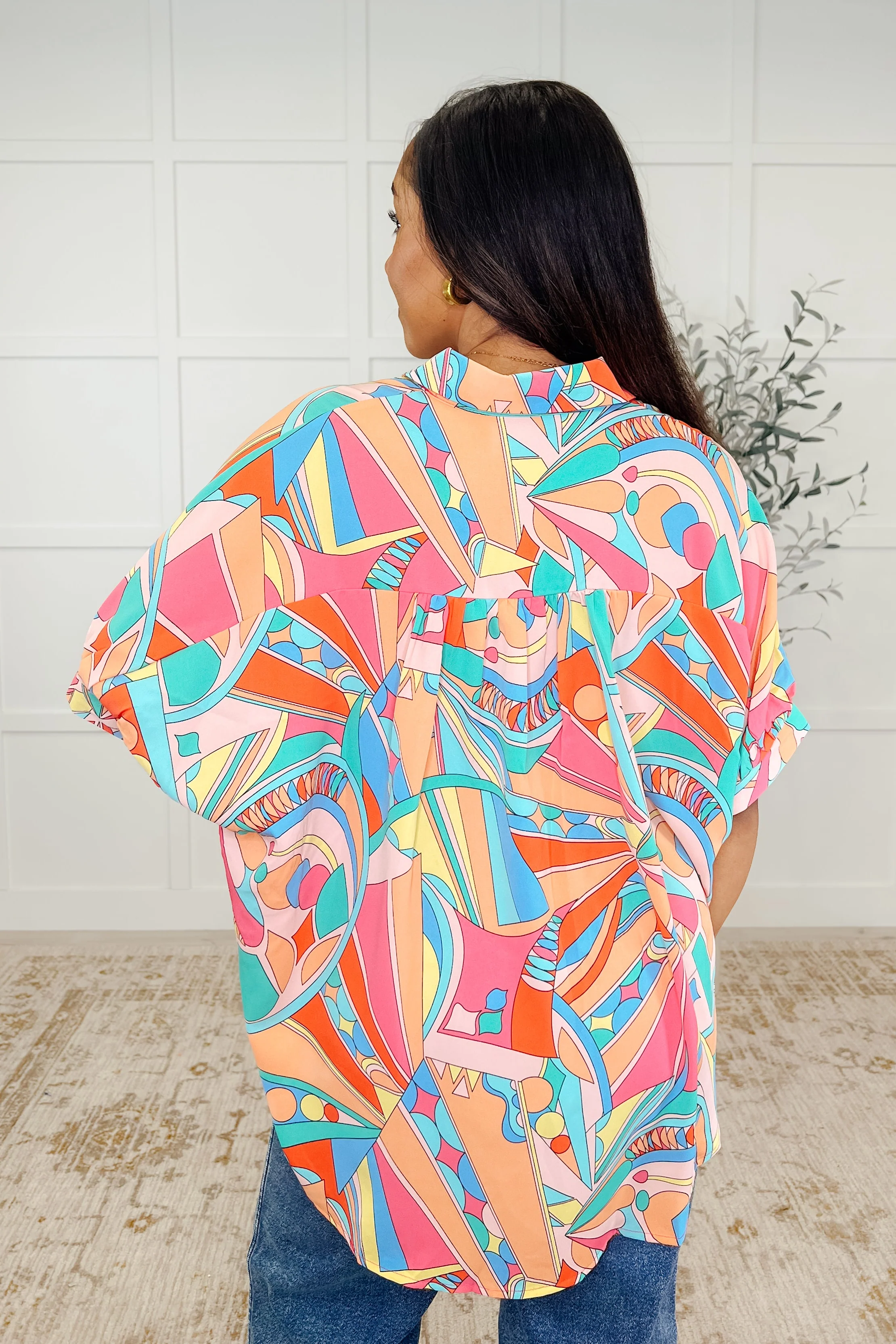 Wide Eyed Abstract Print Batwing Blouse - 4/25/2025 - Image 4
