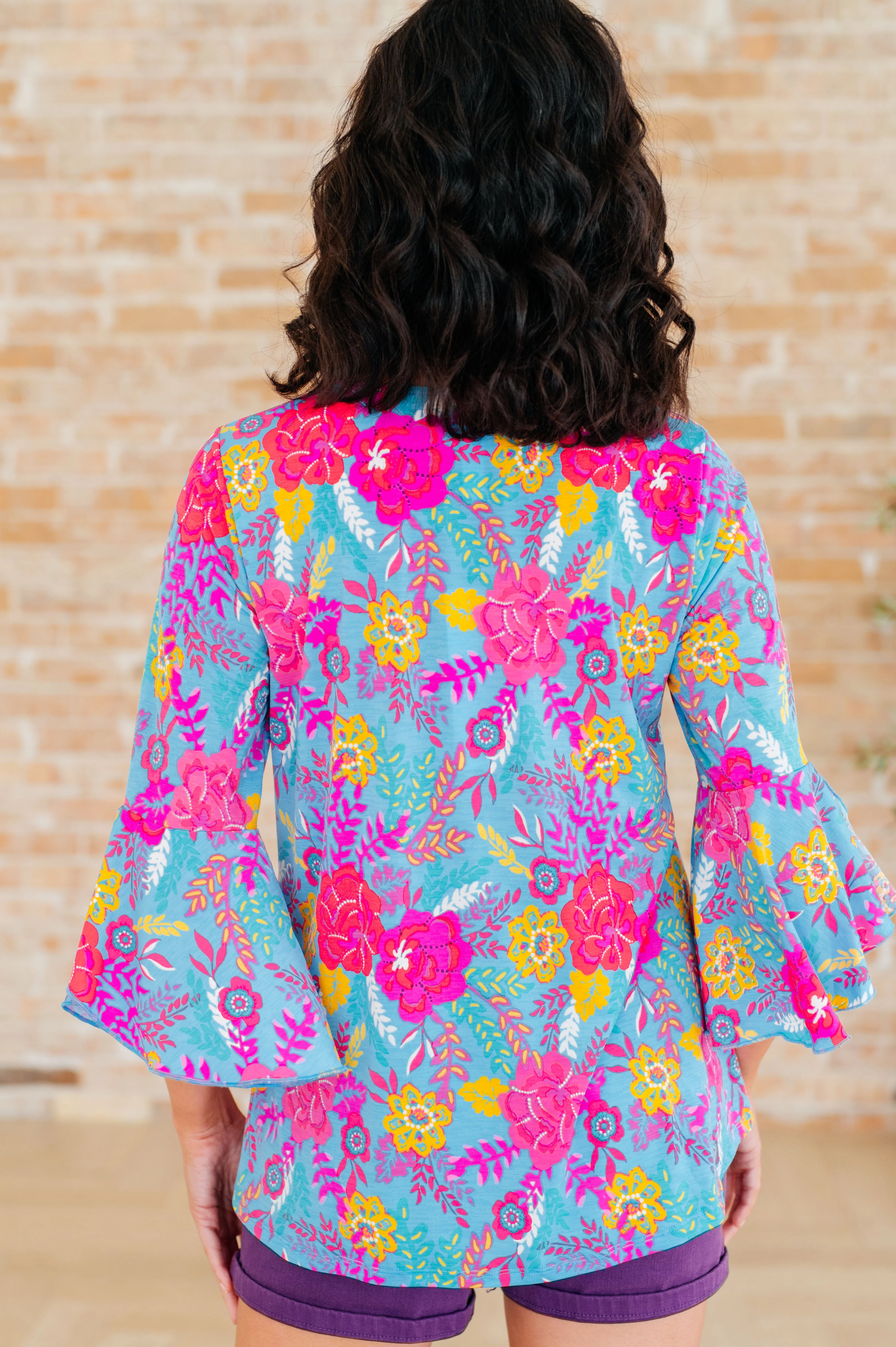 Willow Bell Sleeve Top in Bright Blue Floral - 4/4/2024 - Image 8