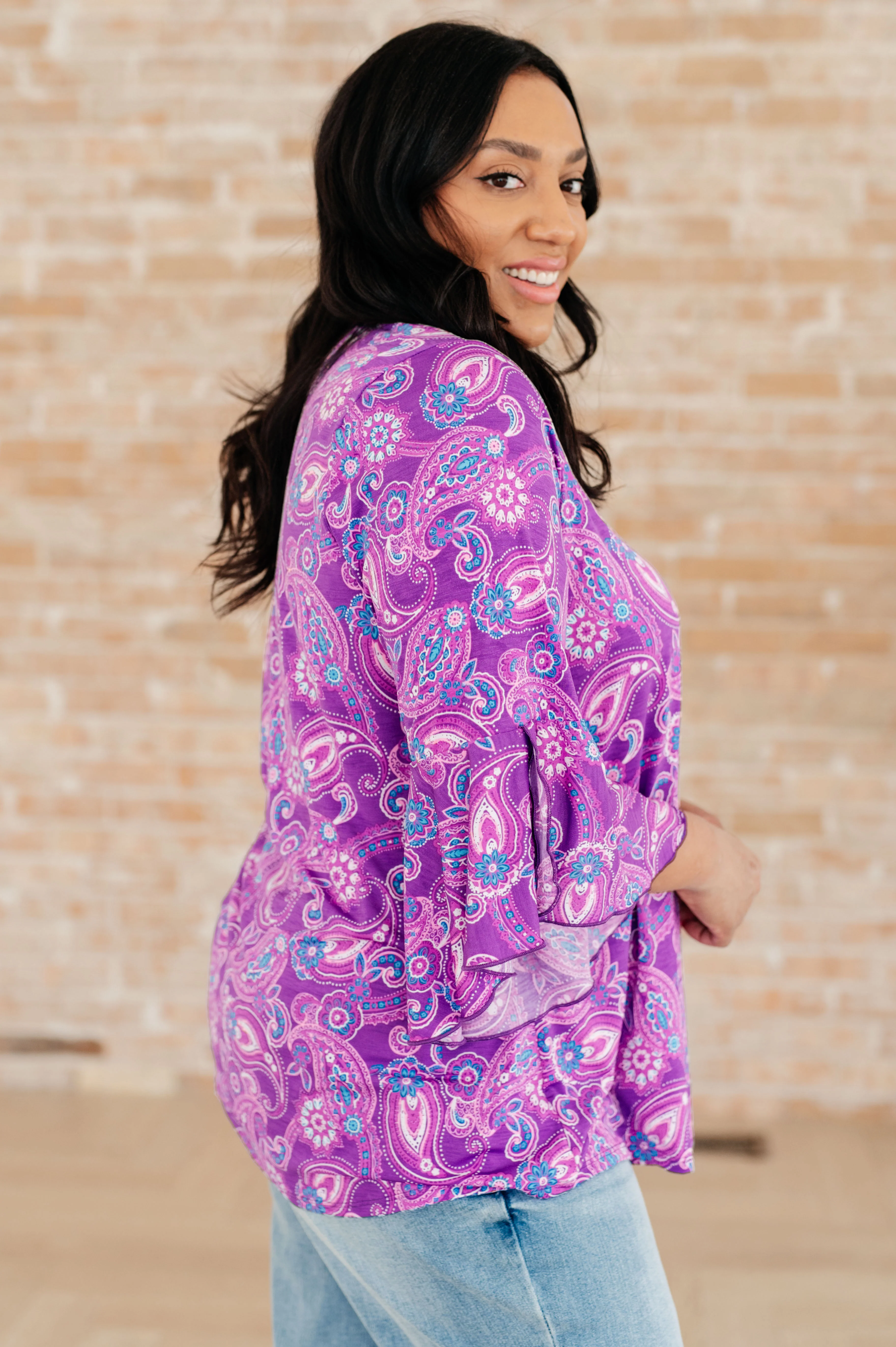 Willow Bell Sleeve Top in Lavender Paisley - 4/4/2024 - Image 5