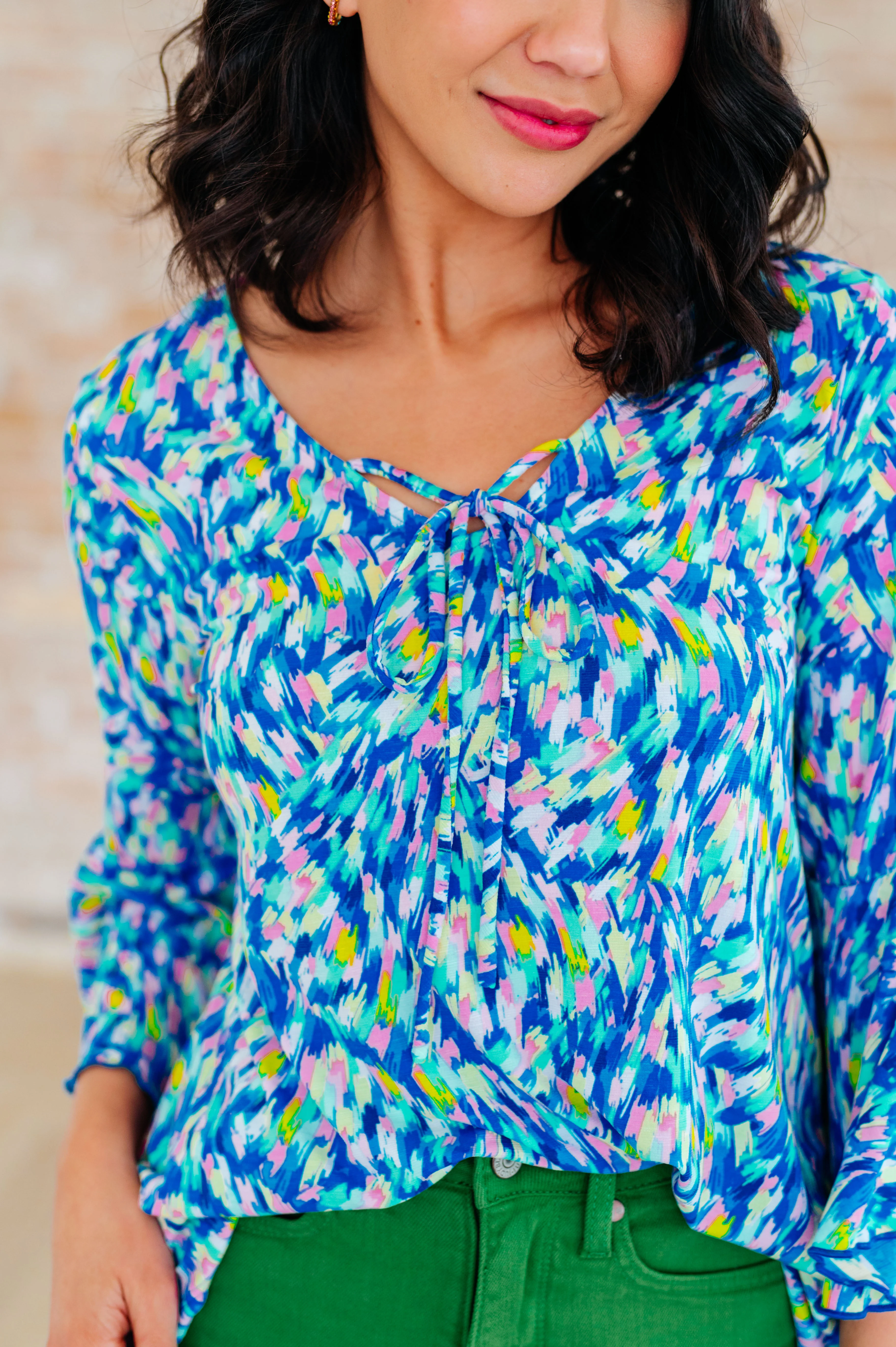 Willow Bell Sleeve Top in Royal Brushed Multi - 4/4/2024 - Image 5