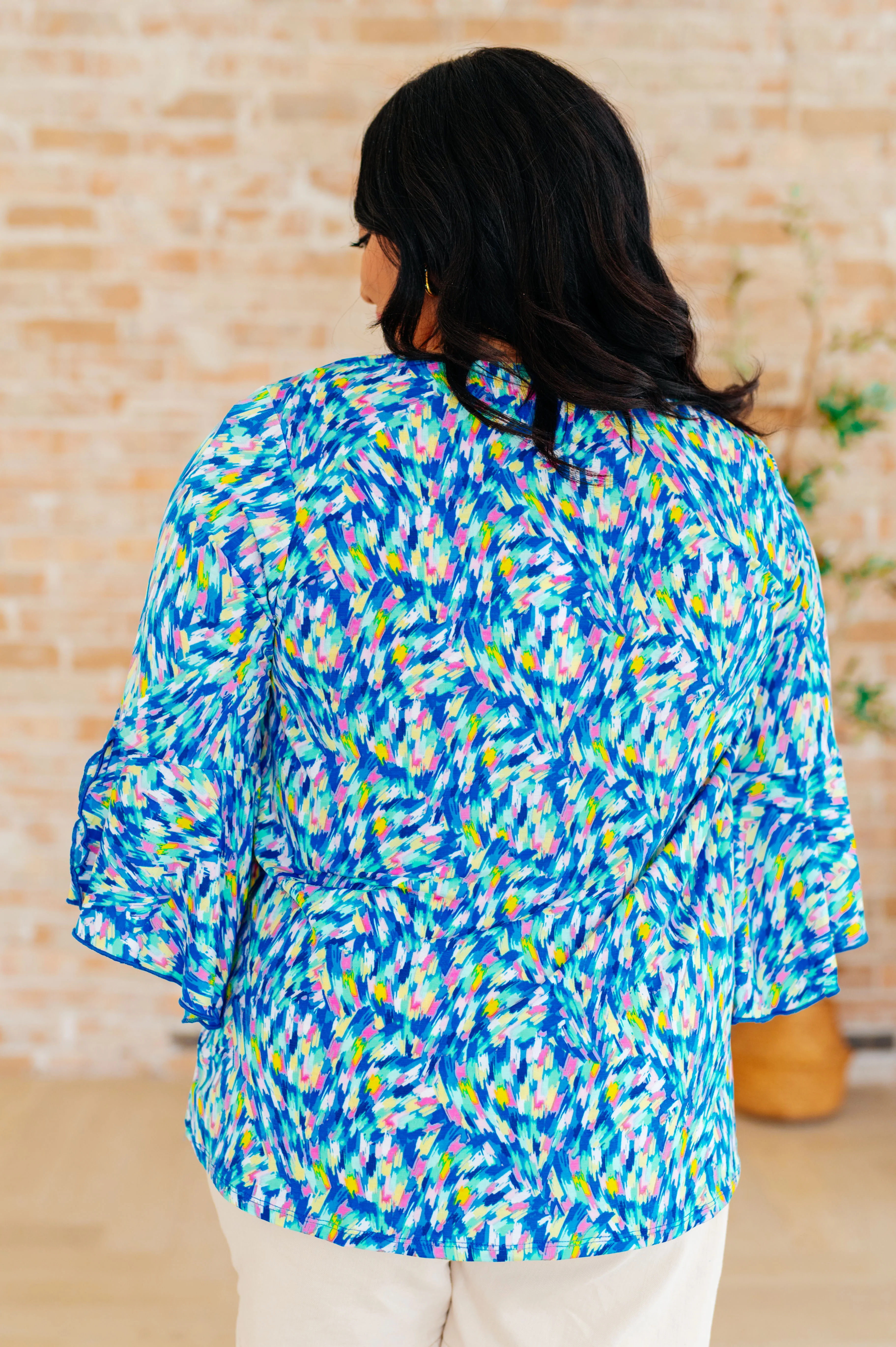 Willow Bell Sleeve Top in Royal Brushed Multi - 4/4/2024 - Image 8