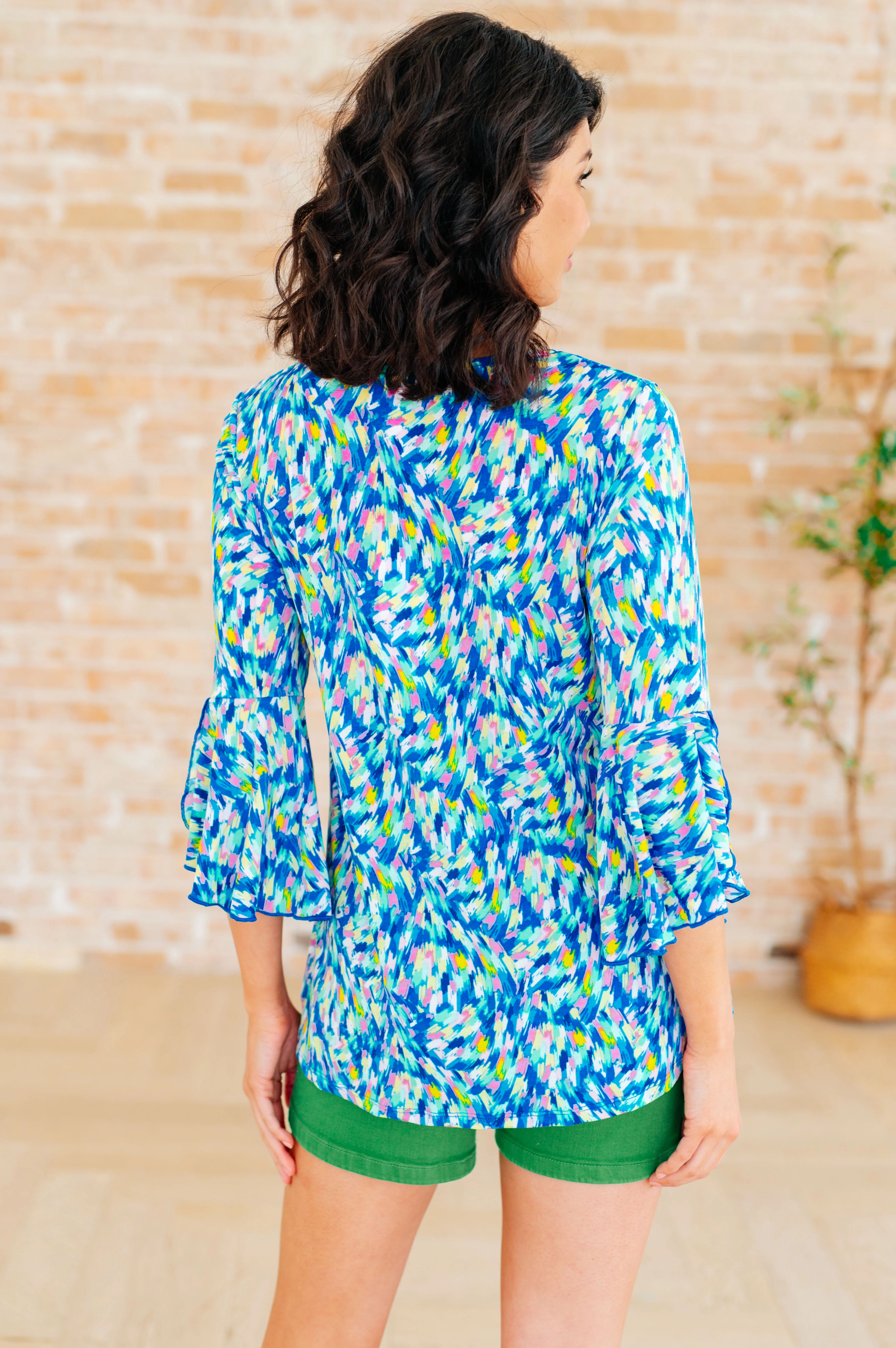 Willow Bell Sleeve Top in Royal Brushed Multi - 4/4/2024 - Image 9