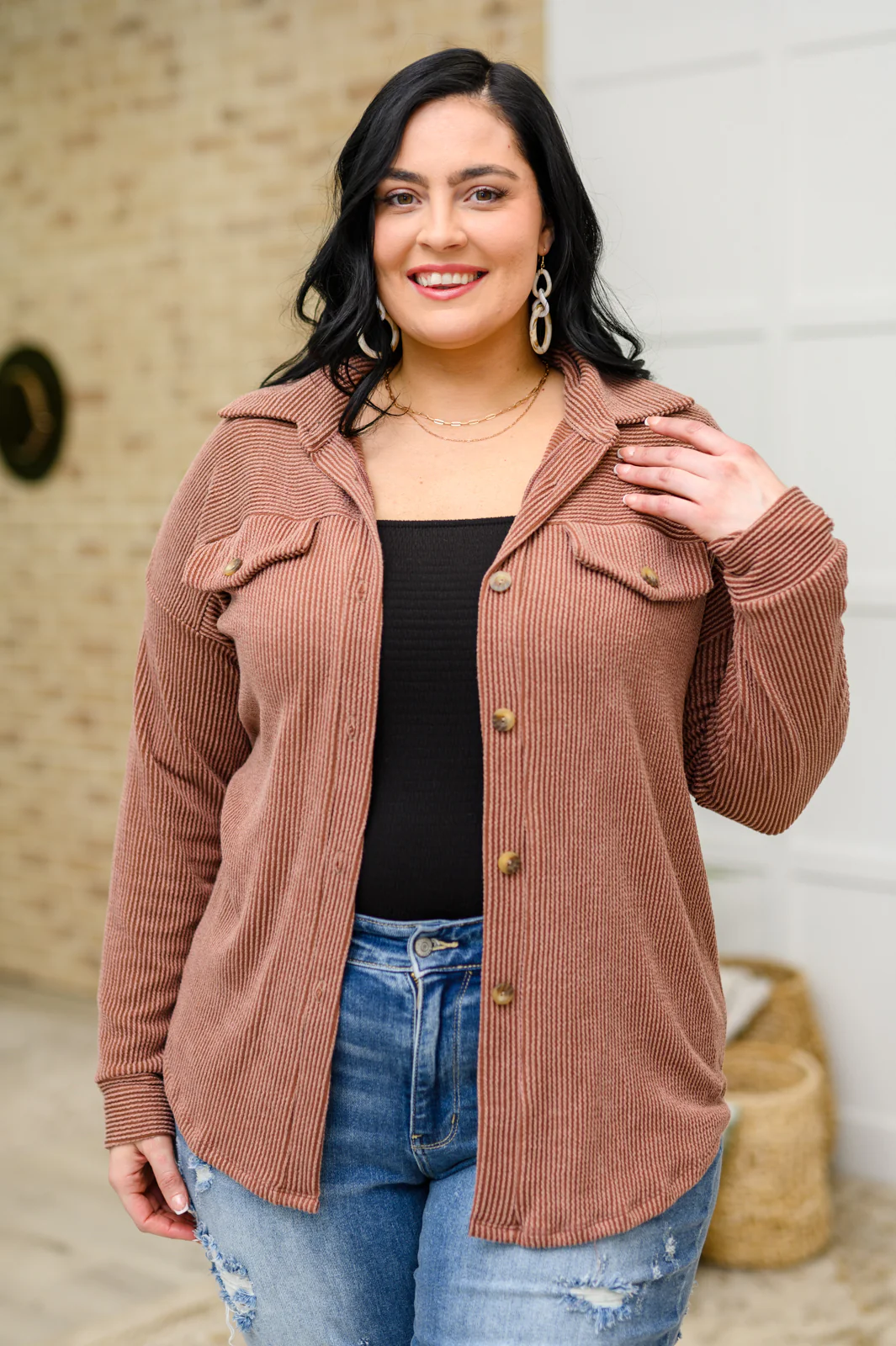 Windsor Textured Shacket in Chestnut - 1/12/2023 - Image 9