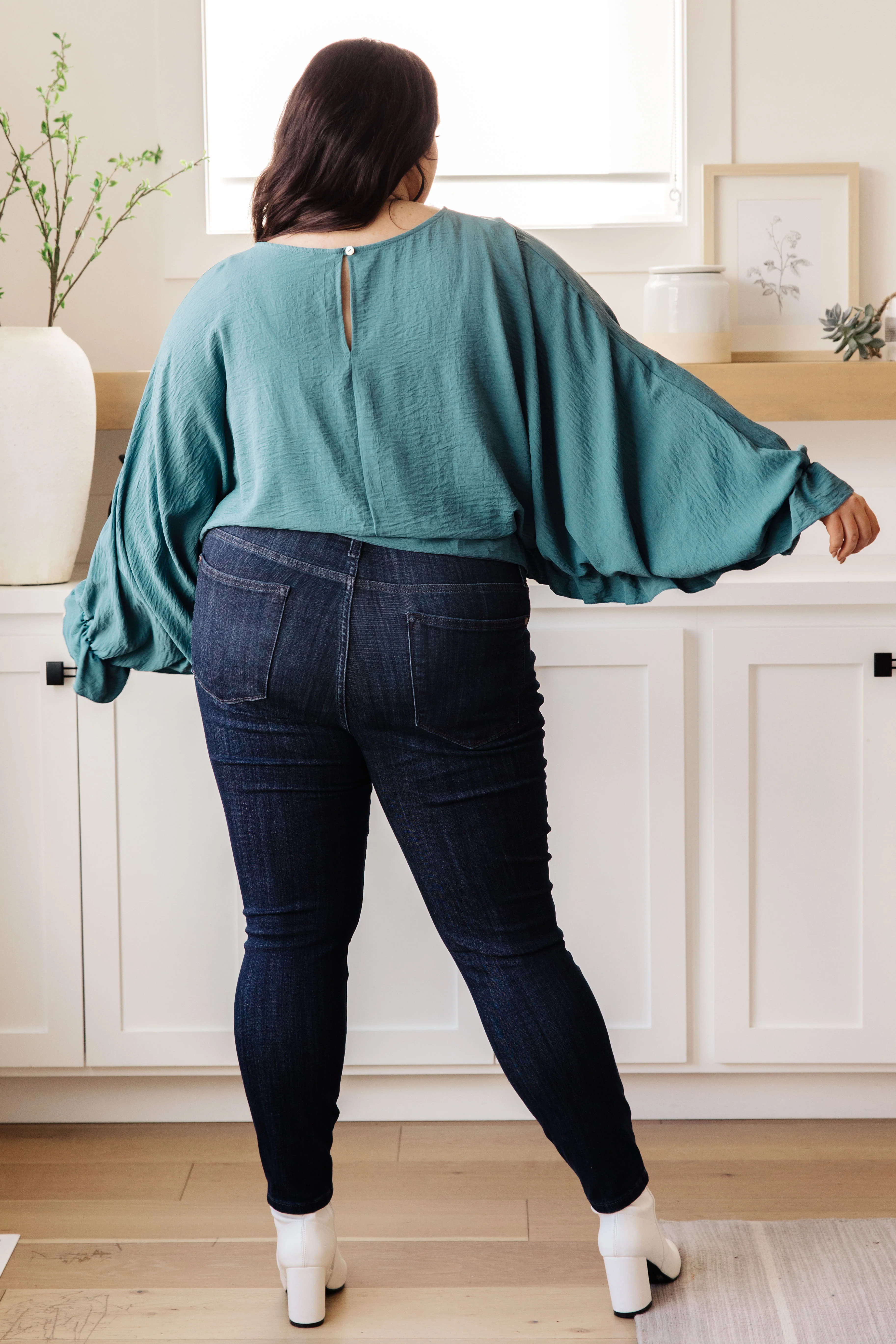 Winging It Ruffle Detail Top in Teal - 10/4/2024 - Image 10