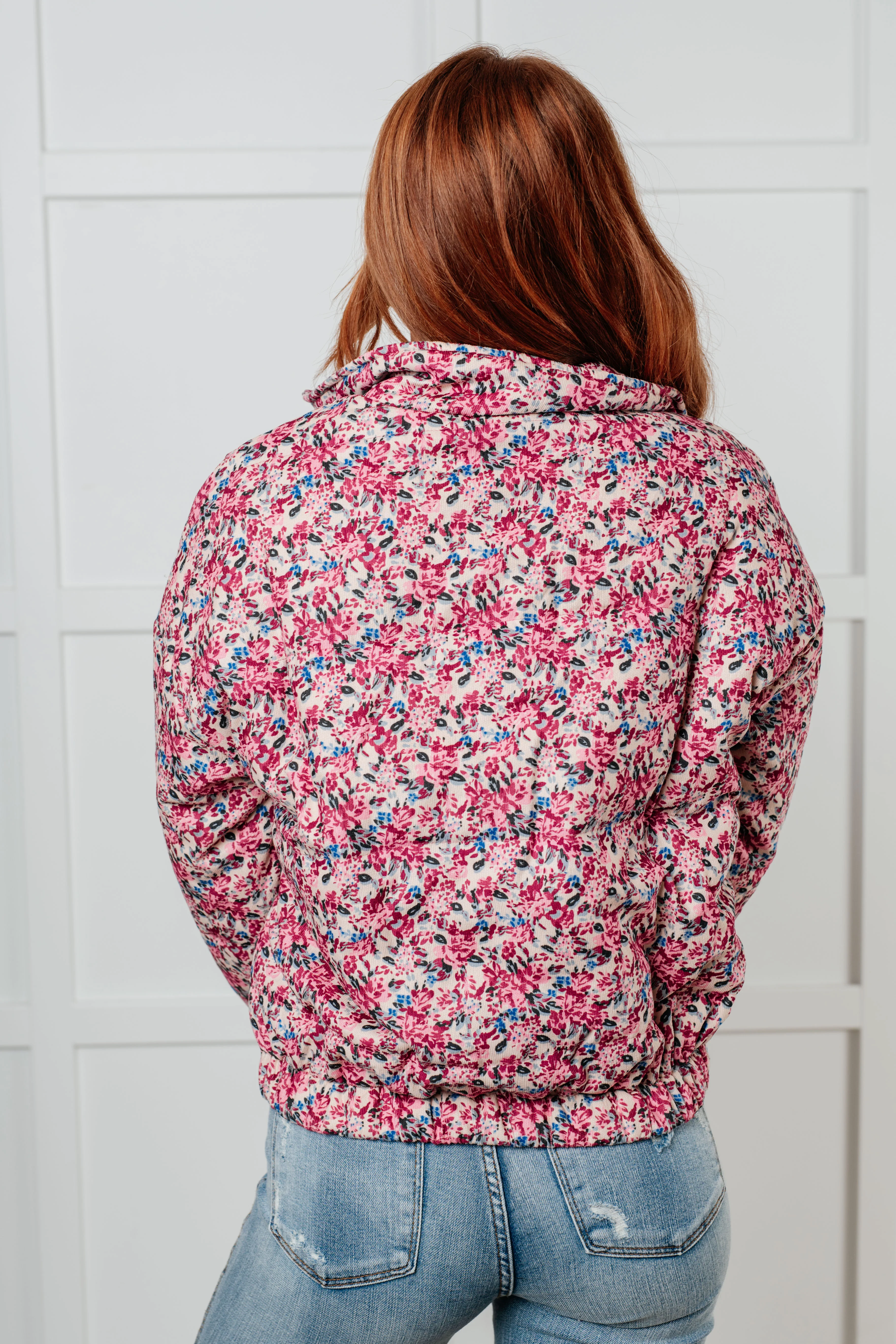 Wish Me Well Floral Printed Puffer Jacket in Cream Multi - 11/5/2024 - Image 5