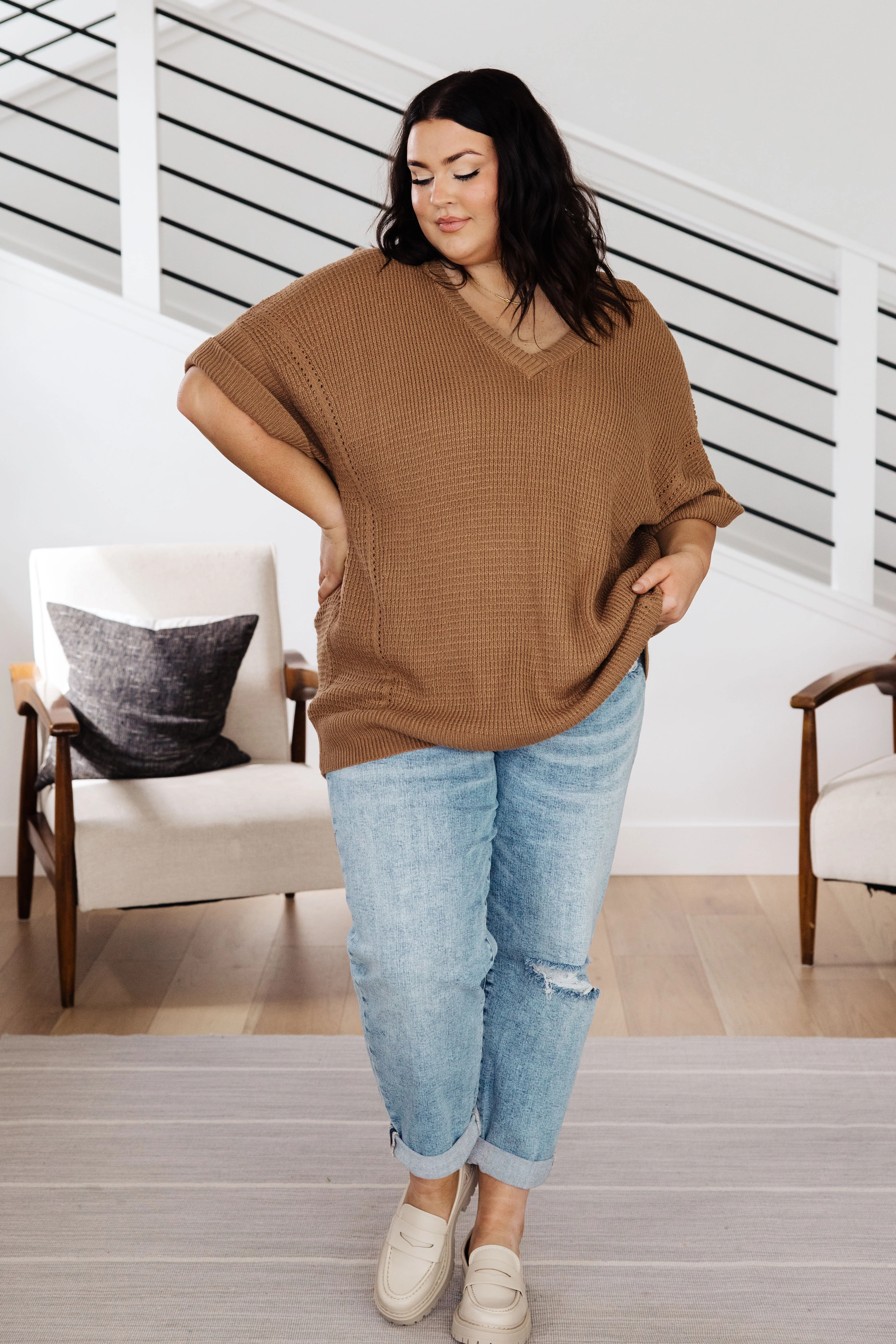 Wonder Why V-Neck Short Sleeve Sweater - 10/12/2023 - Image 6
