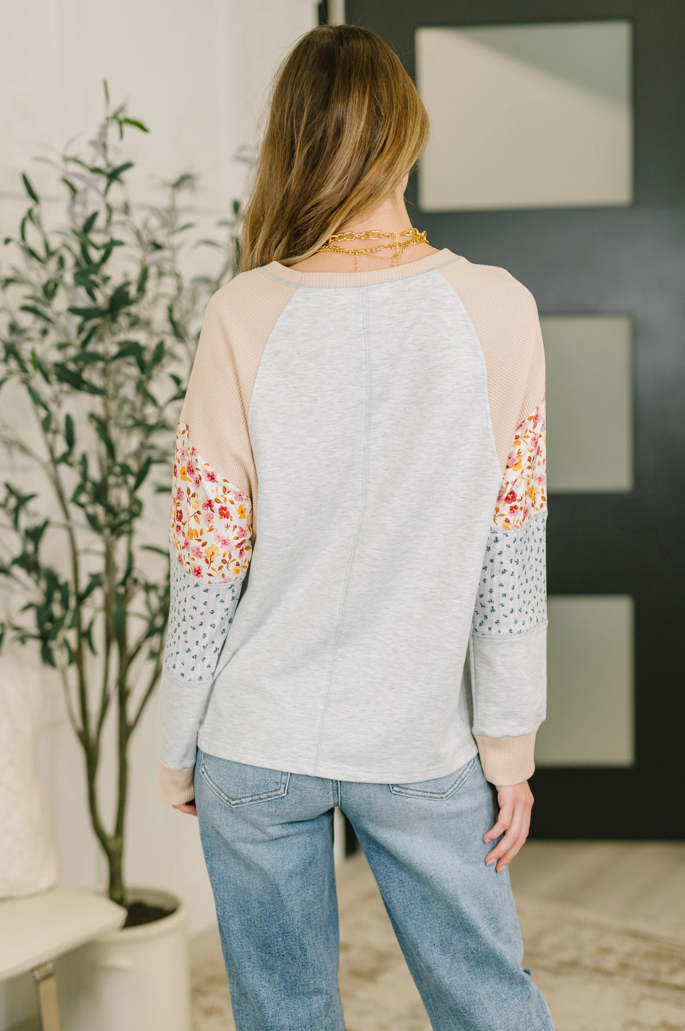 Wondering Aloud Patchwork Long Sleeve Top- 3/3/2026 NEW - Image 5
