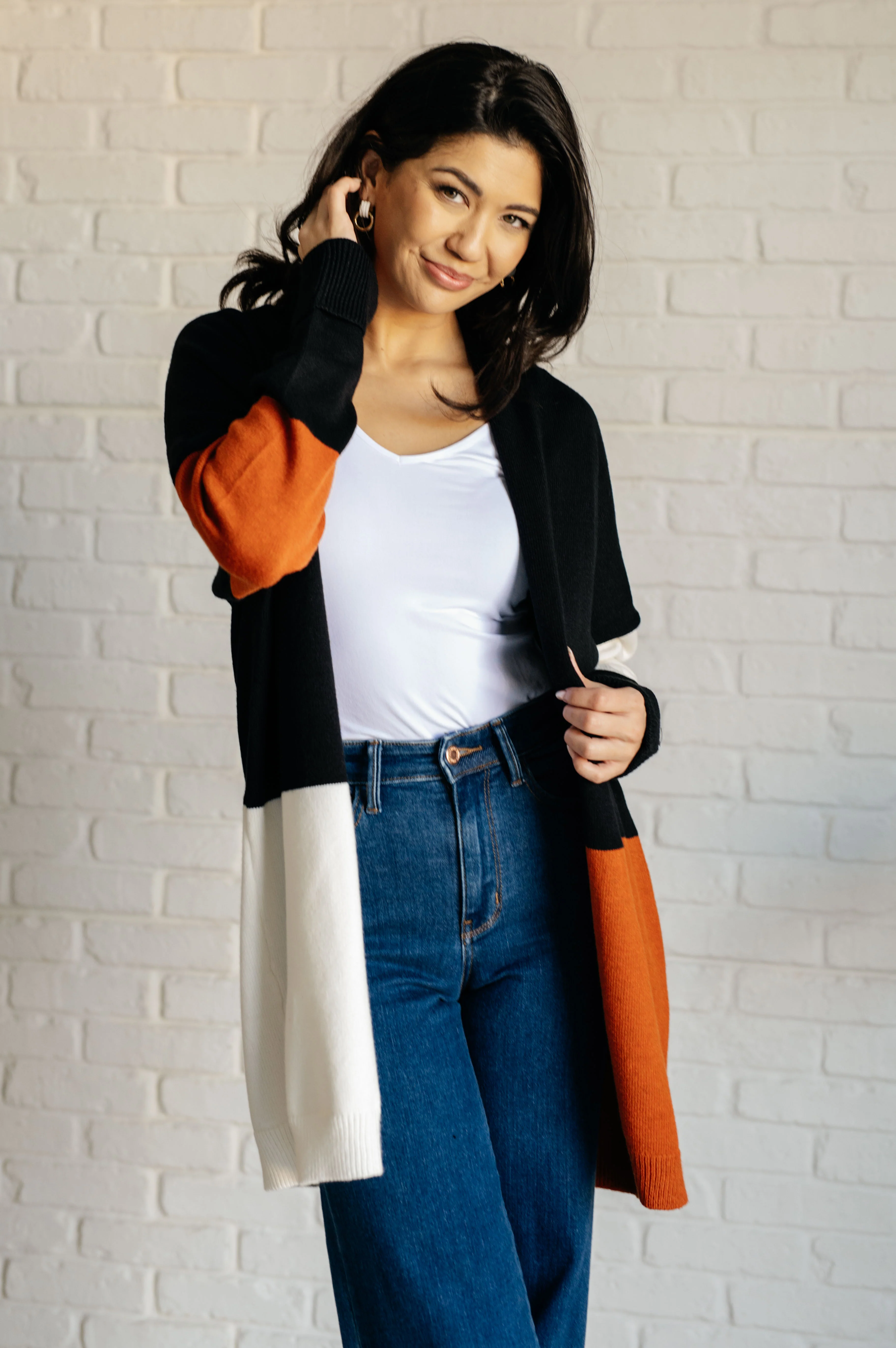 Writer's Block Color Block Open Front Cardigan - 10/2/2025 - Image 4