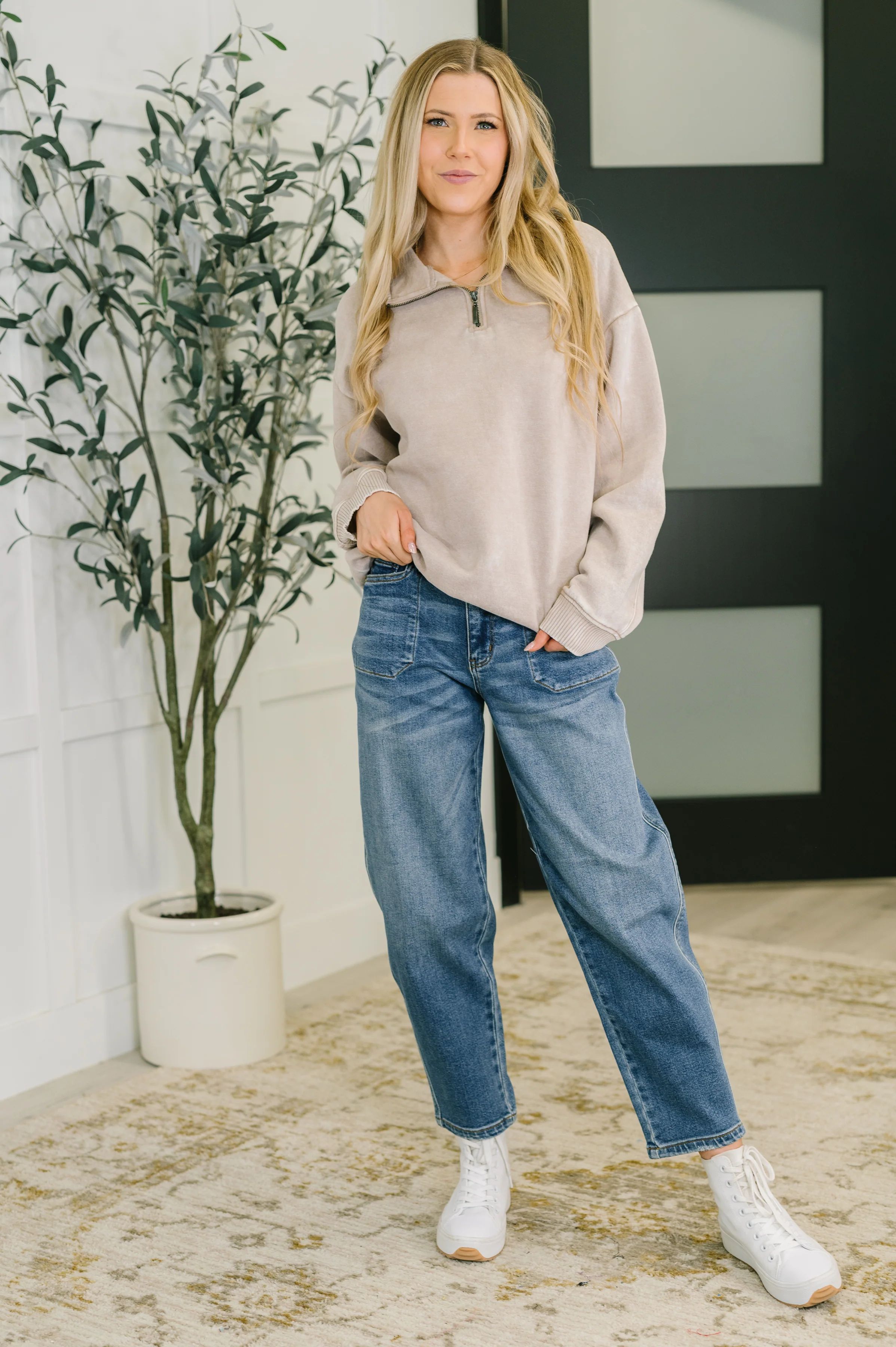 You Should Know Half Zip Pullover in Ash Mocha - 10/1/2025 - Image 3