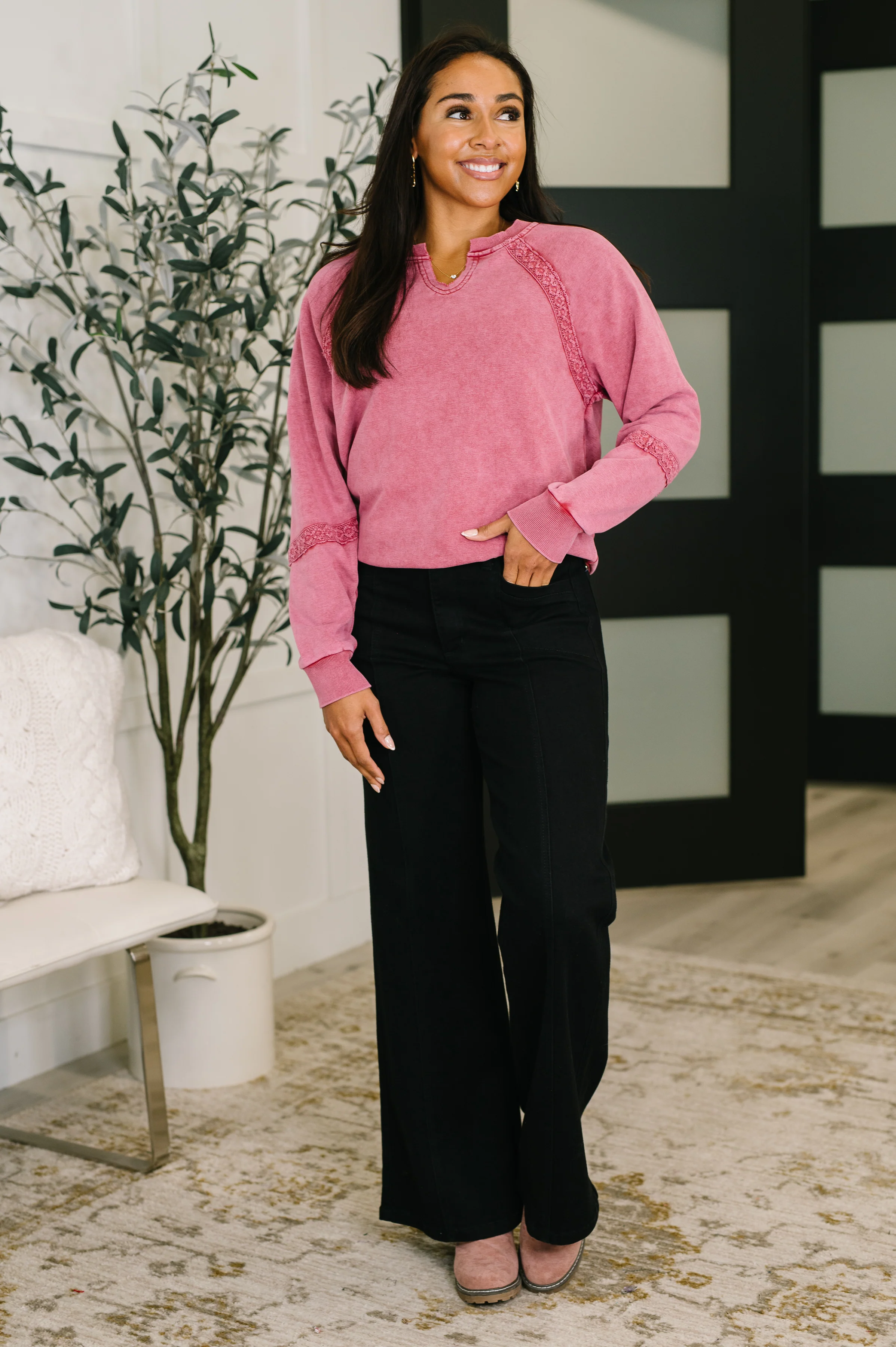 You're Into Me Lace Detail Relaxed Pullover - 1/2/2026 NEW - Image 3