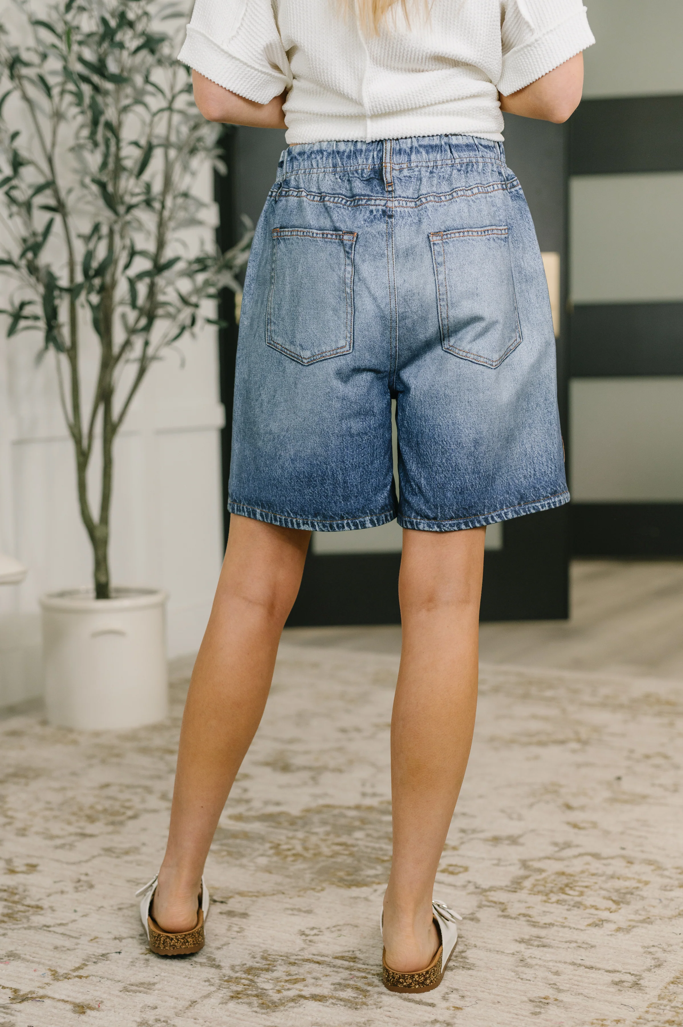 Zenim Printed High Waisted Shorts in Classic Denim - 4/7/2026 NEW - Image 5