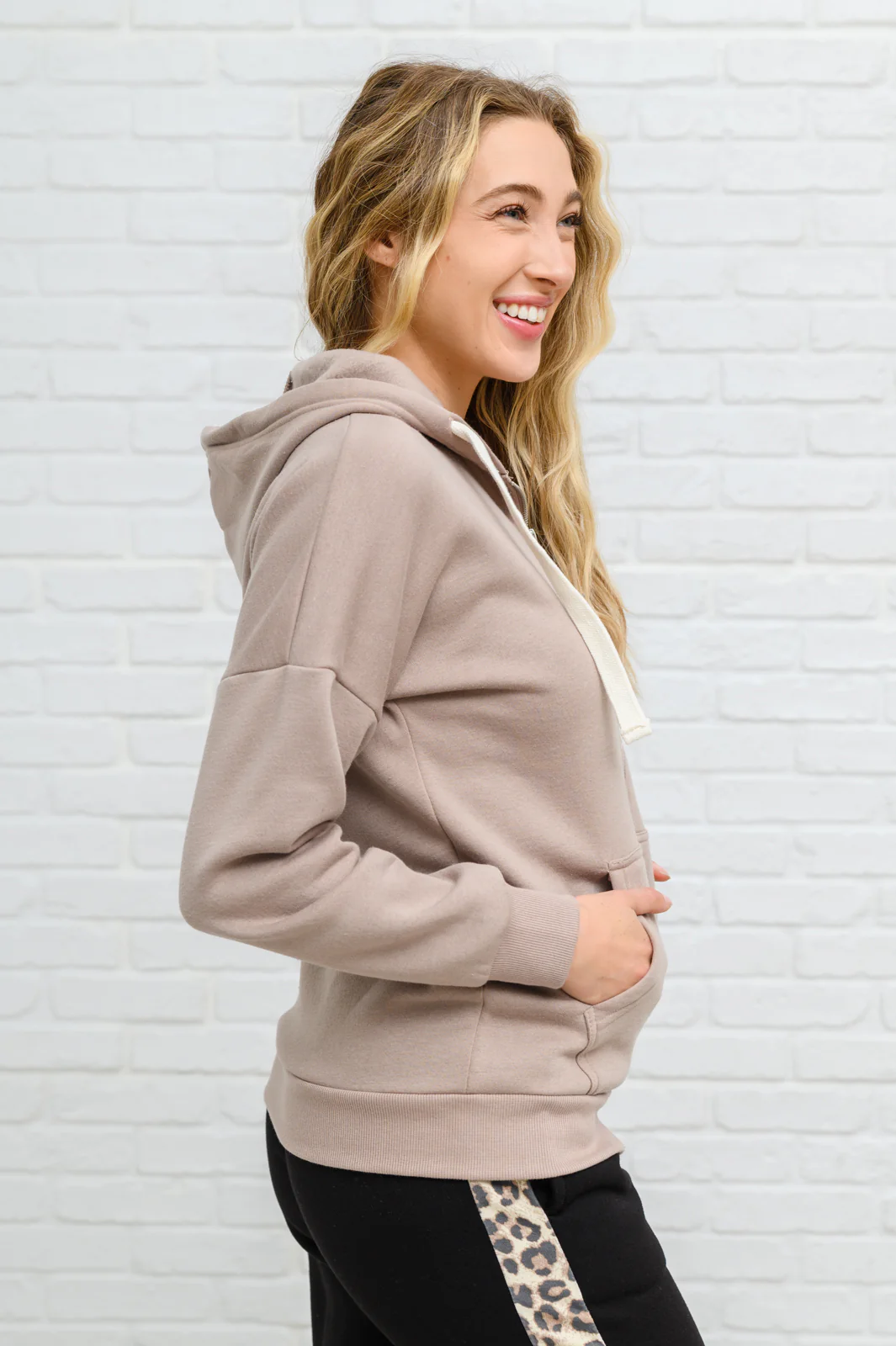 Zip Up Hoodie Sweat Jacket in Mocha - 11/21/2022 - Image 5